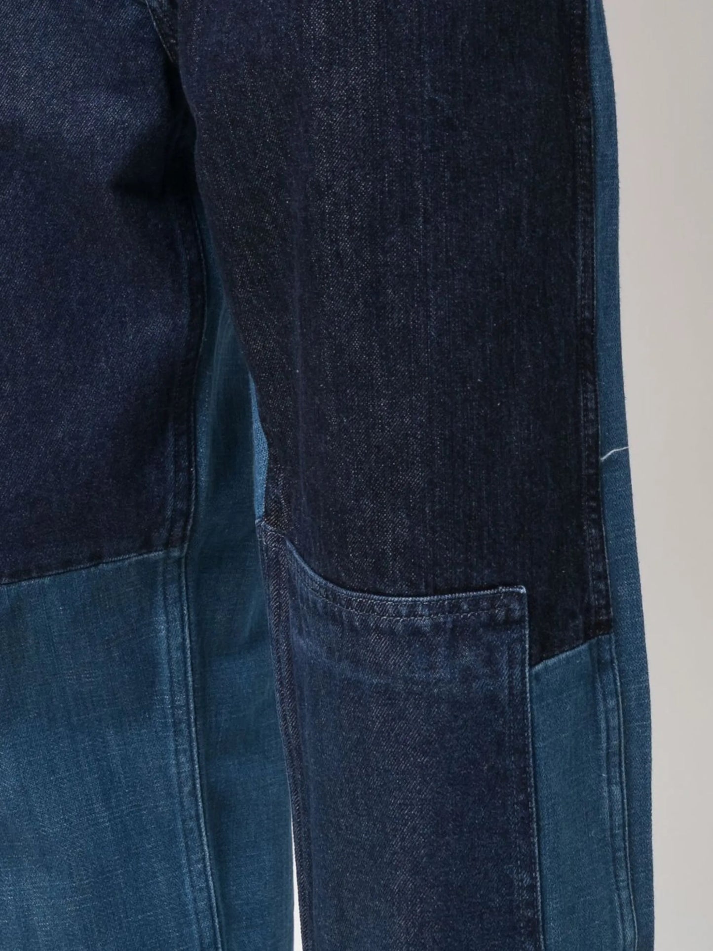 patchwork straight-leg jeans