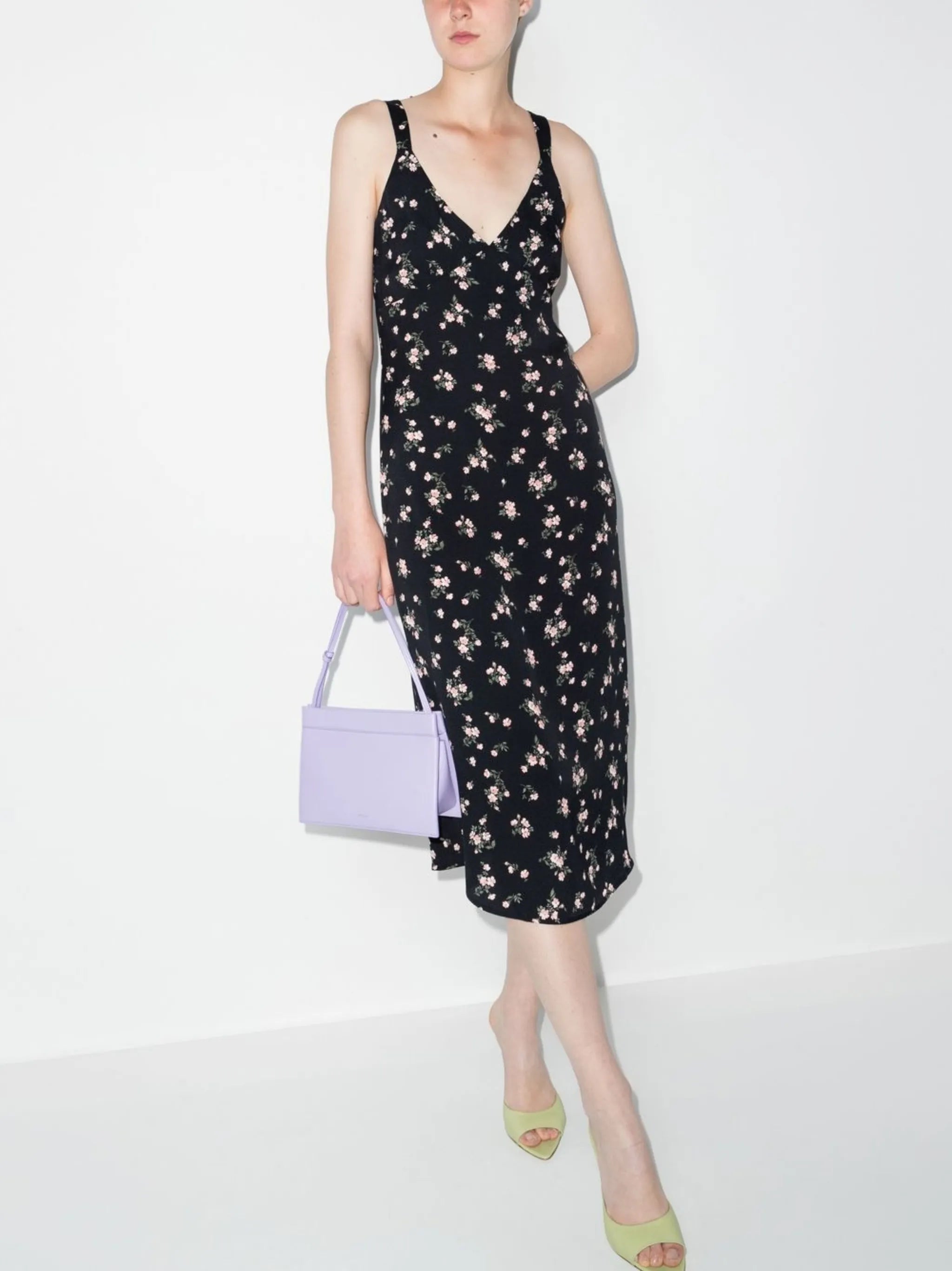 Lynda V-neck floral-print midi dress