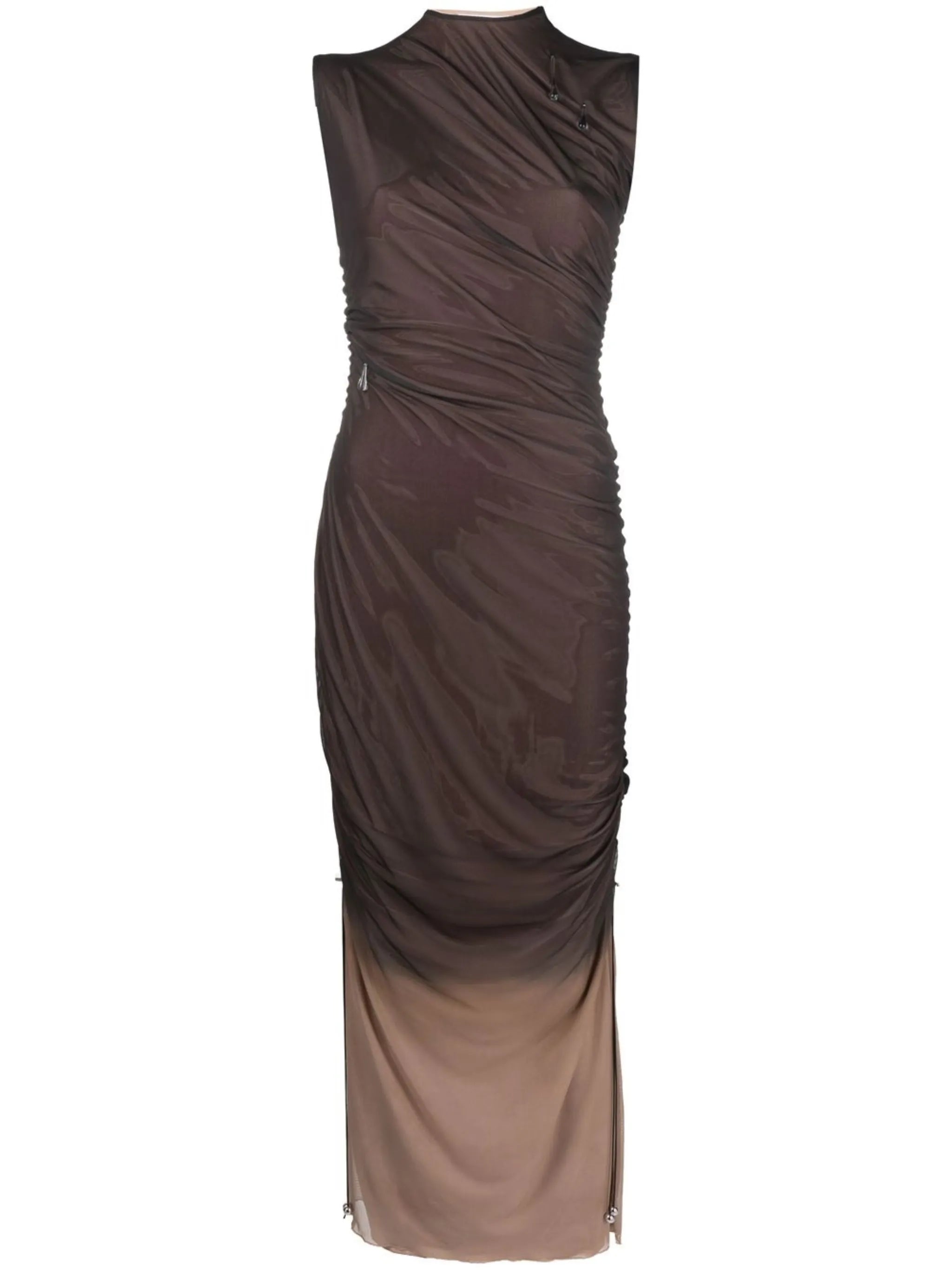 ruched midi dress