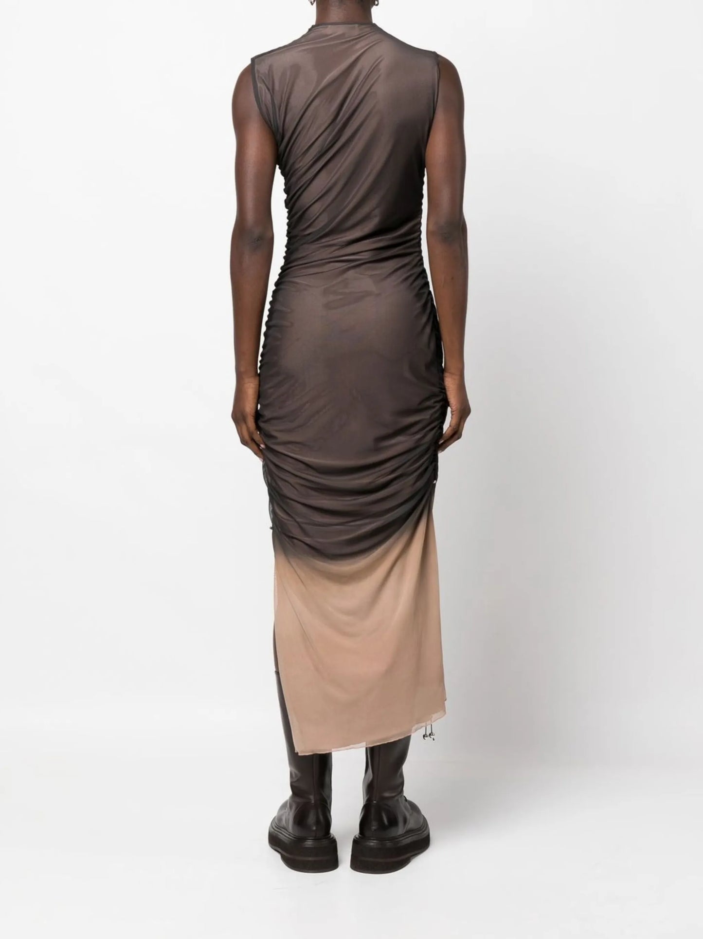 ruched midi dress