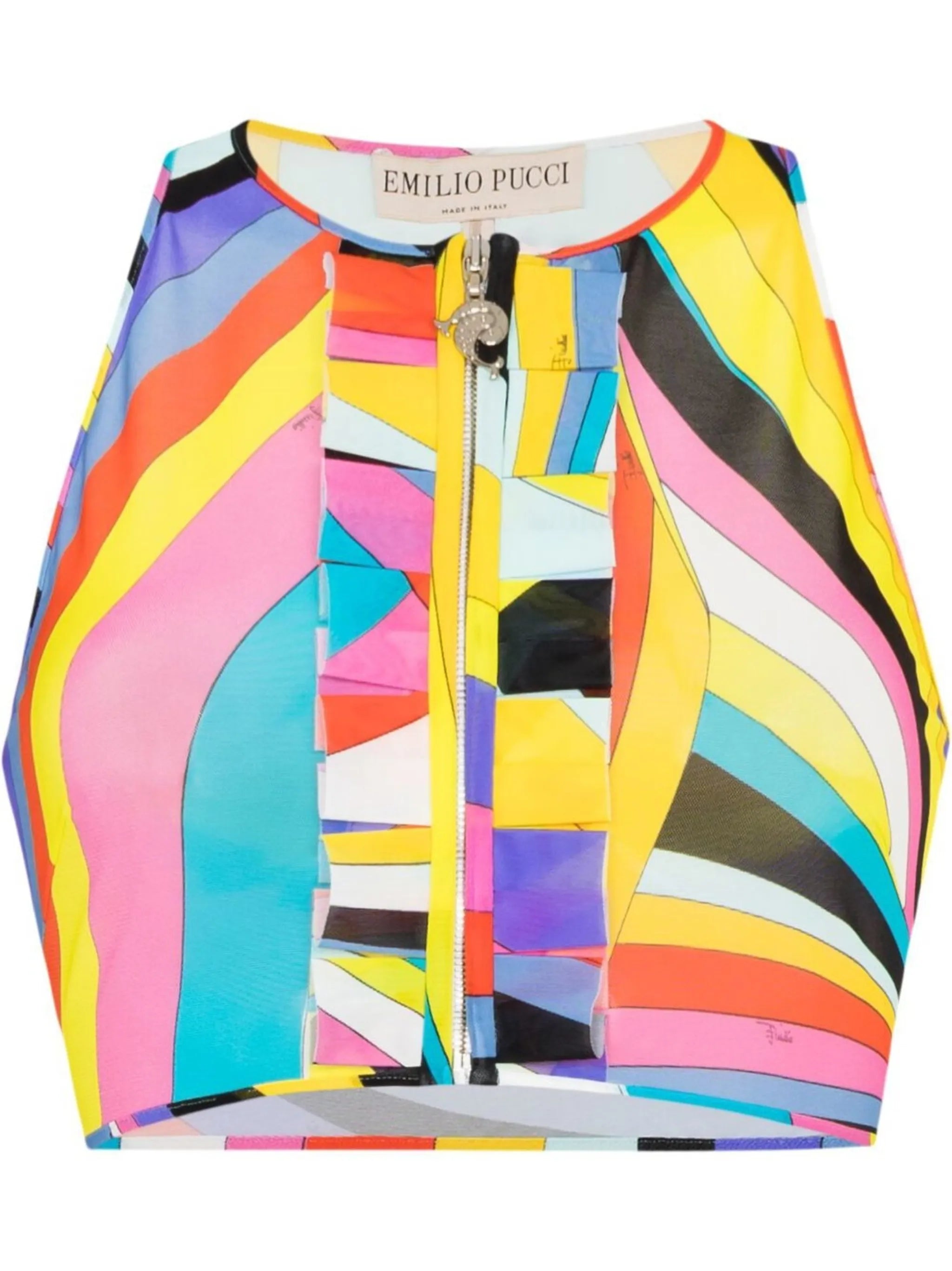 Iride-print racerback cropped top