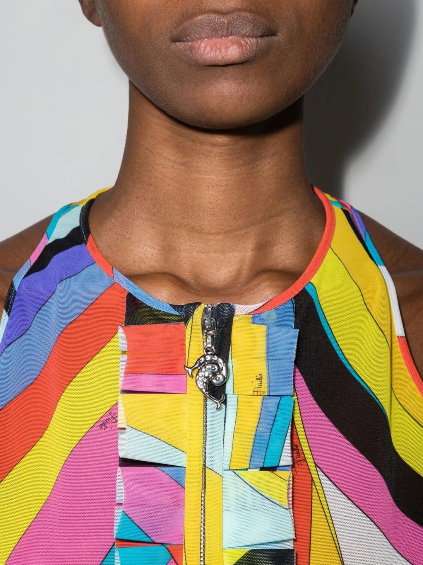 Iride-print racerback cropped top