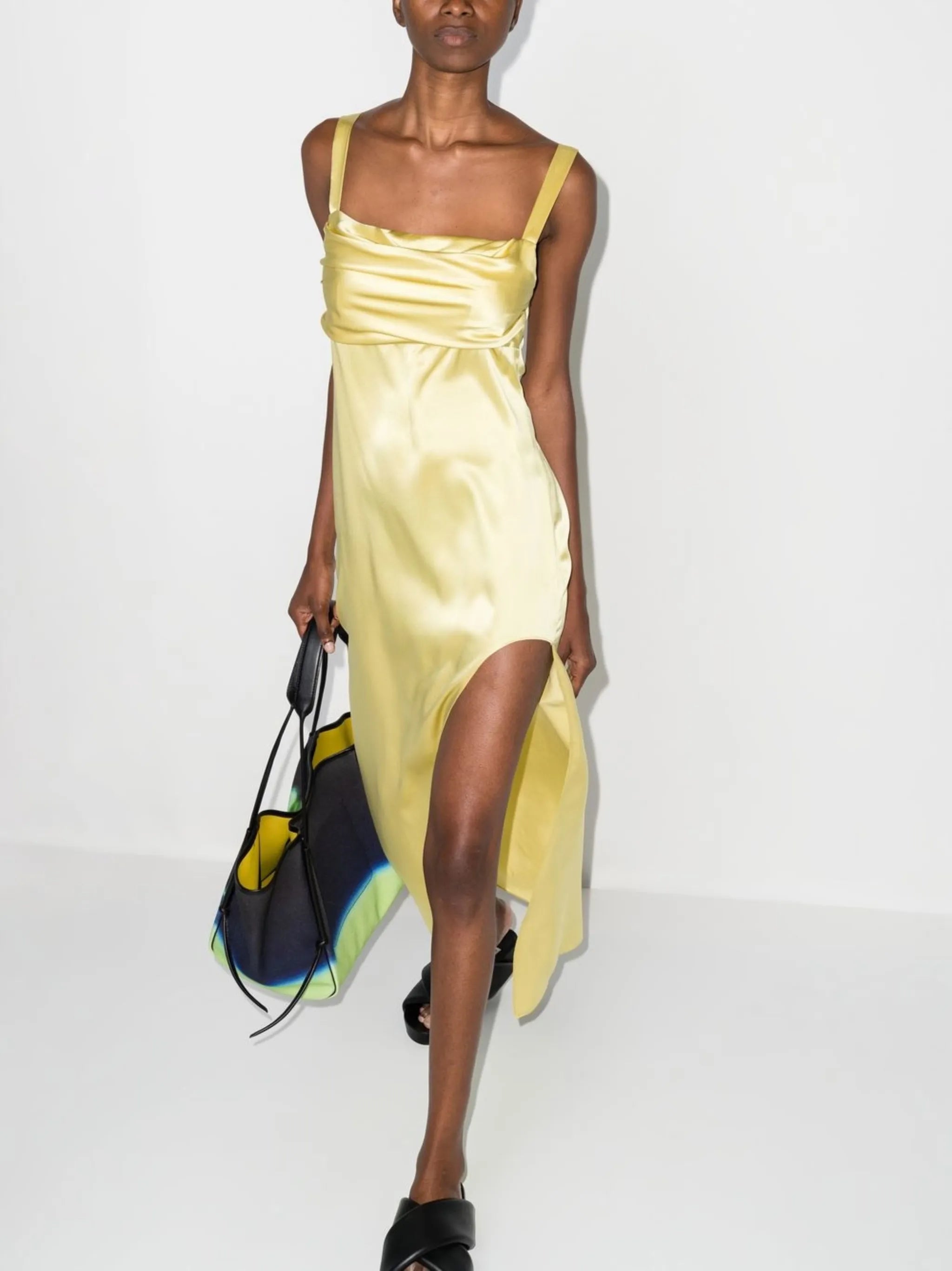La Noche silk midi dress