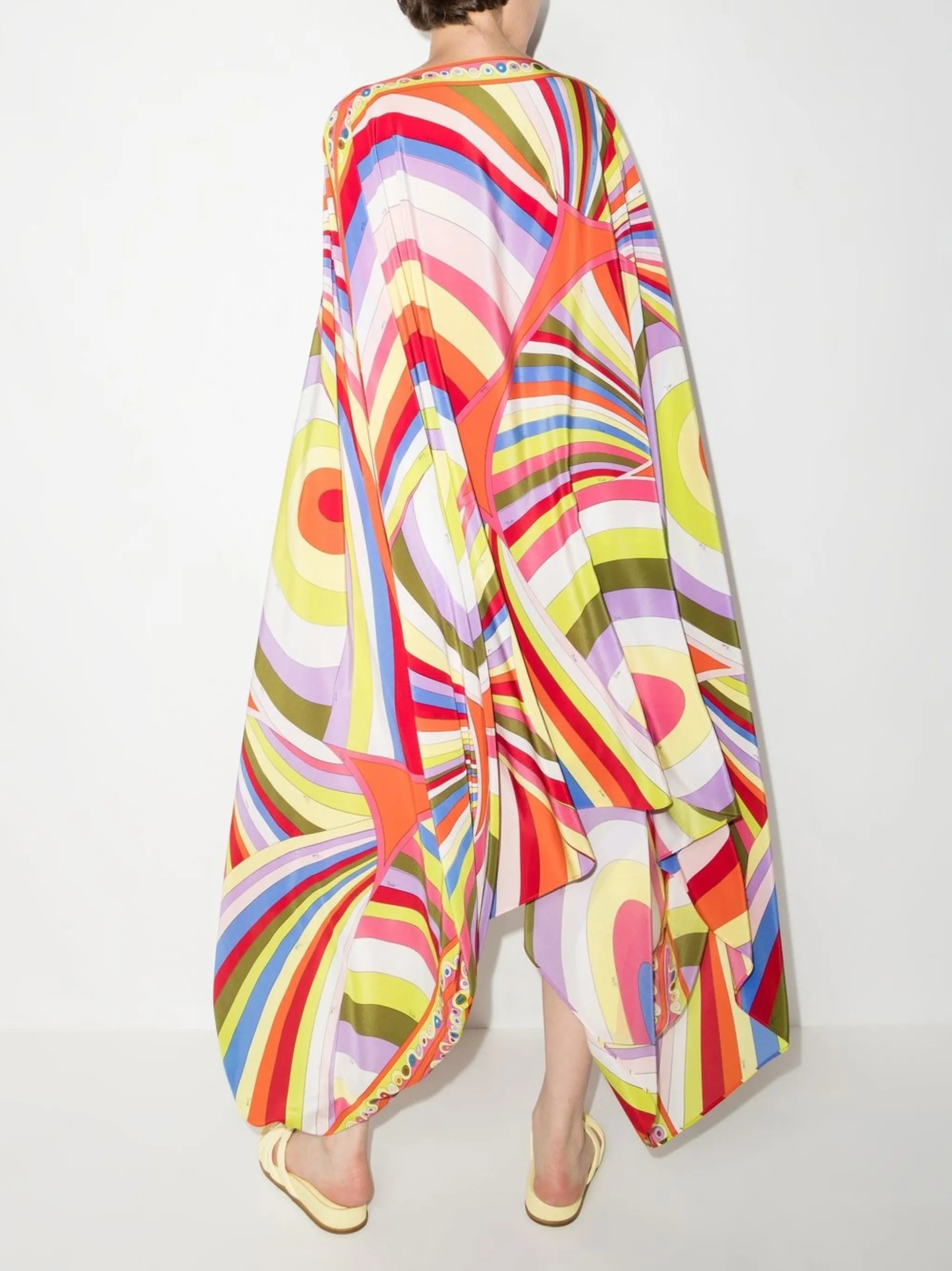 Iride-print silk kaftan