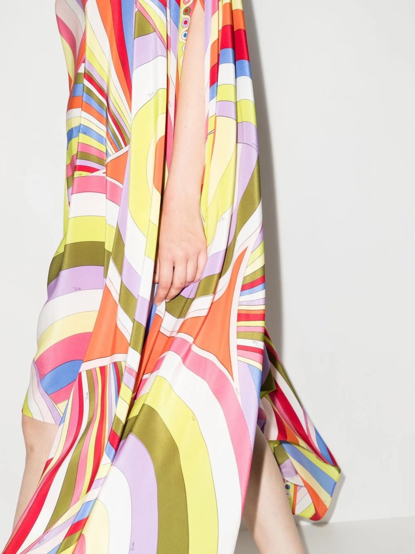 Iride-print silk kaftan