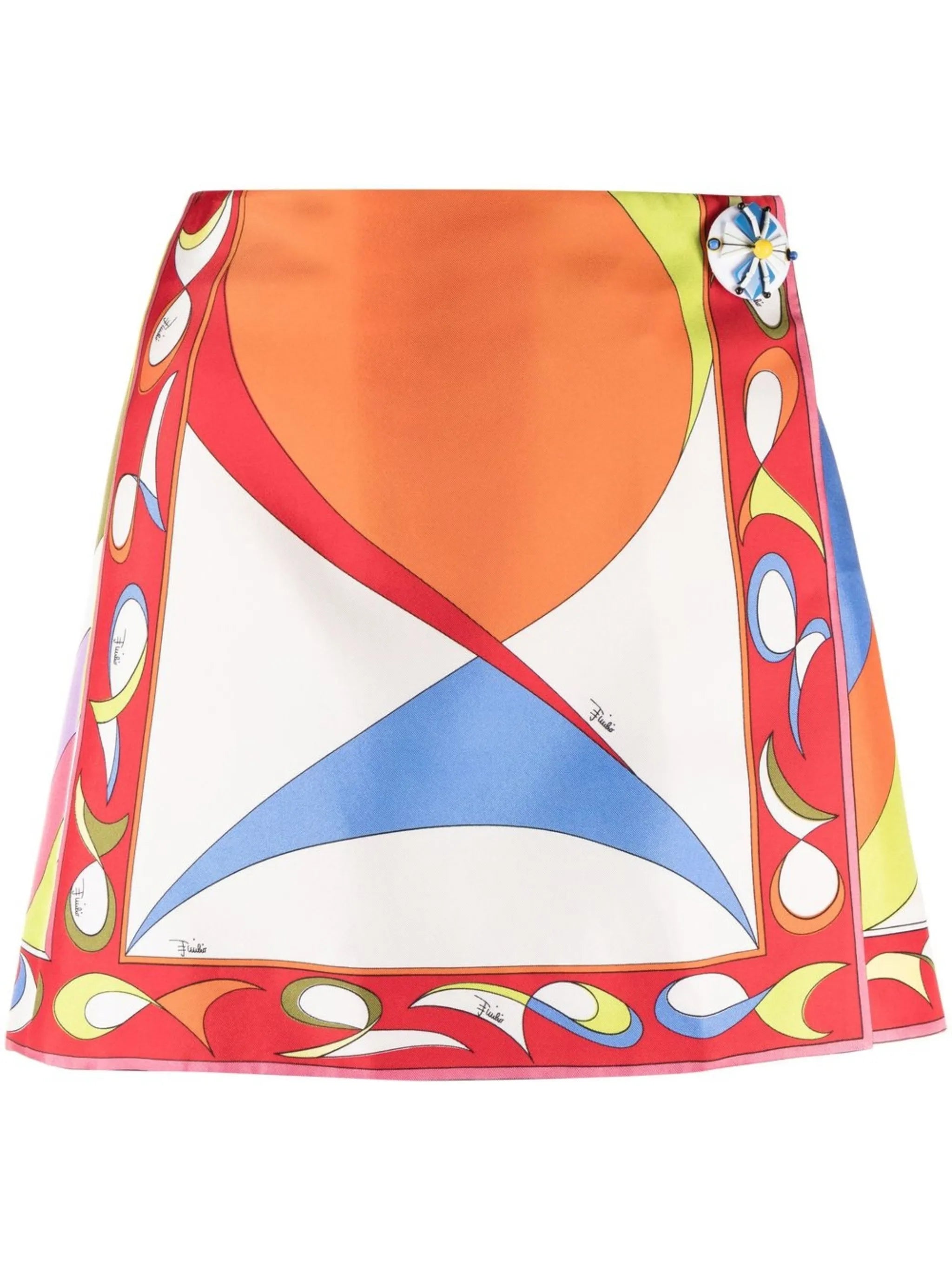 Pesci-print wrap miniskirt