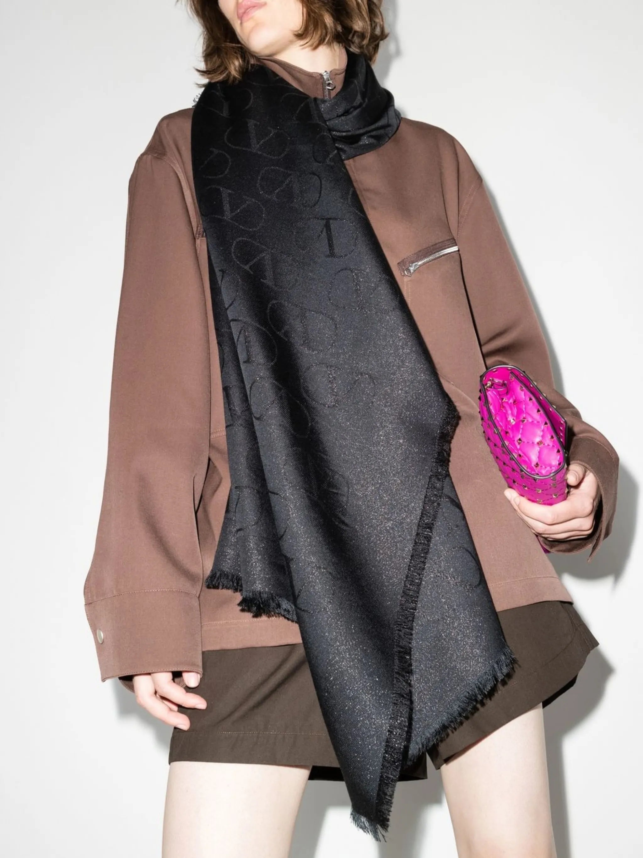 VLogo Signature jacquard shawl