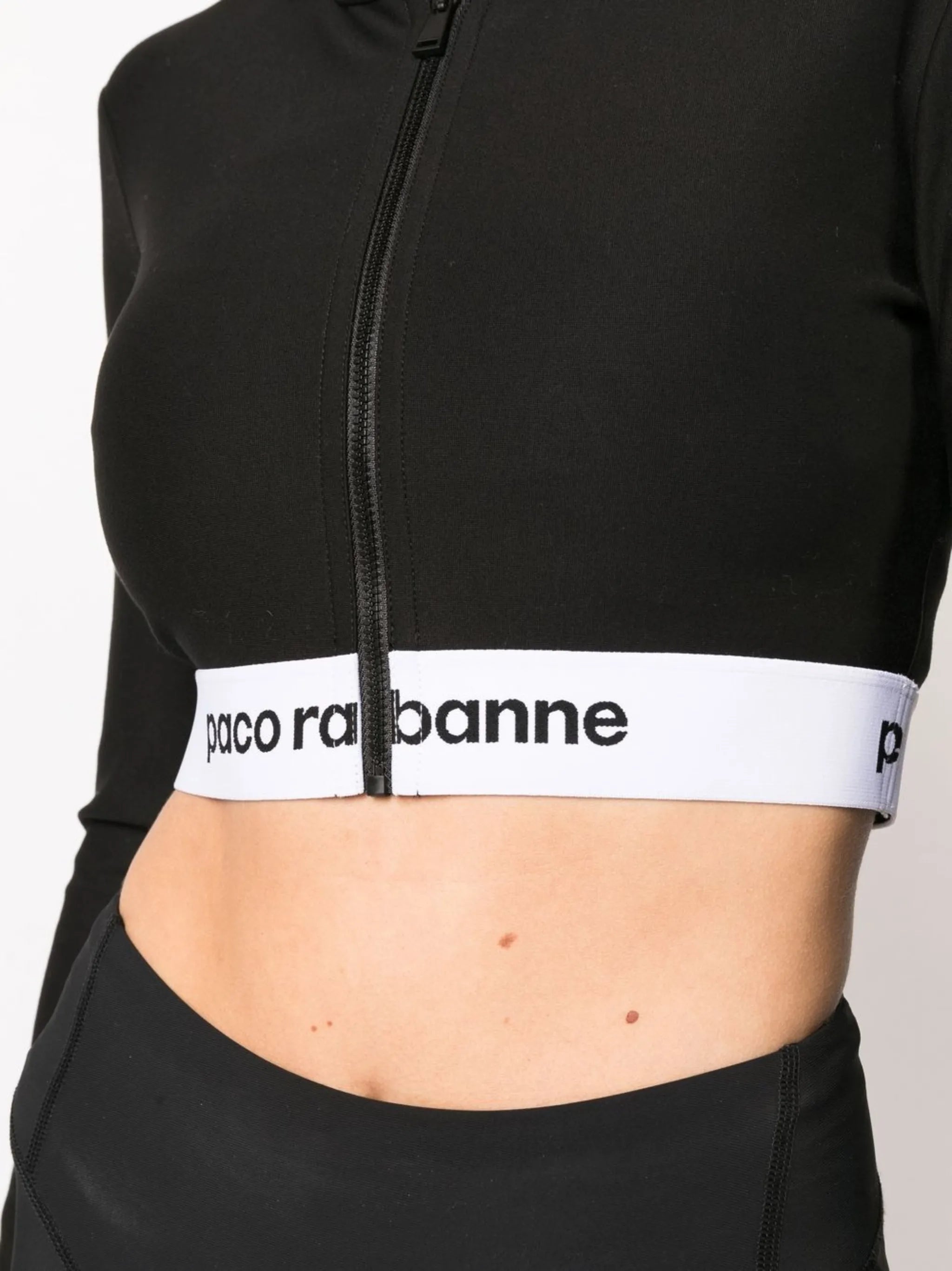 cropped logo-band hoodie