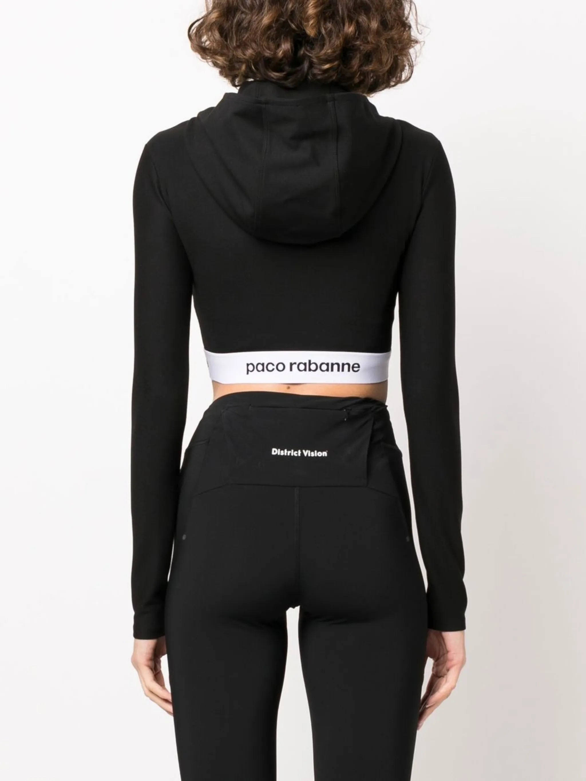 cropped logo-band hoodie
