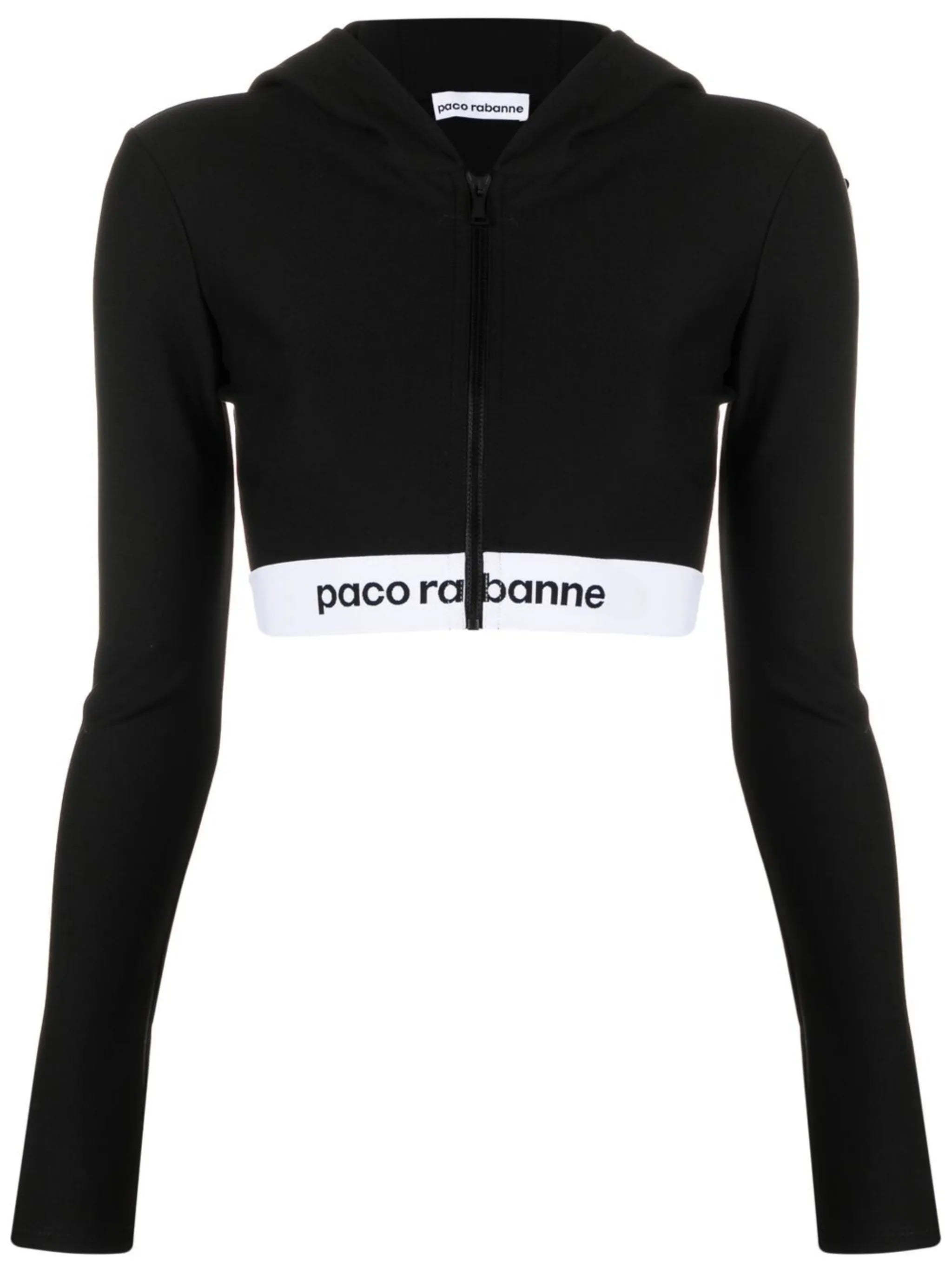 cropped logo-band hoodie