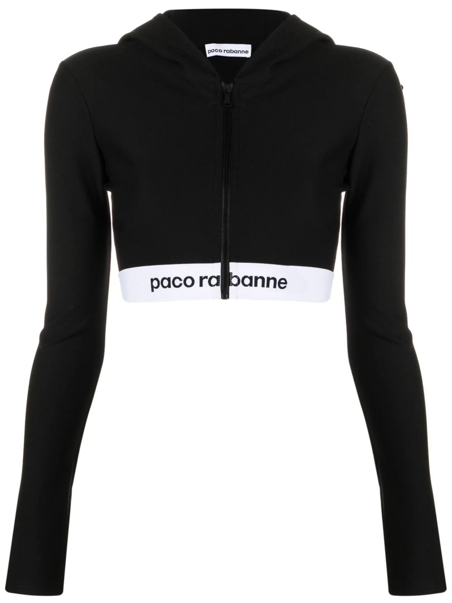 cropped logo-band hoodie