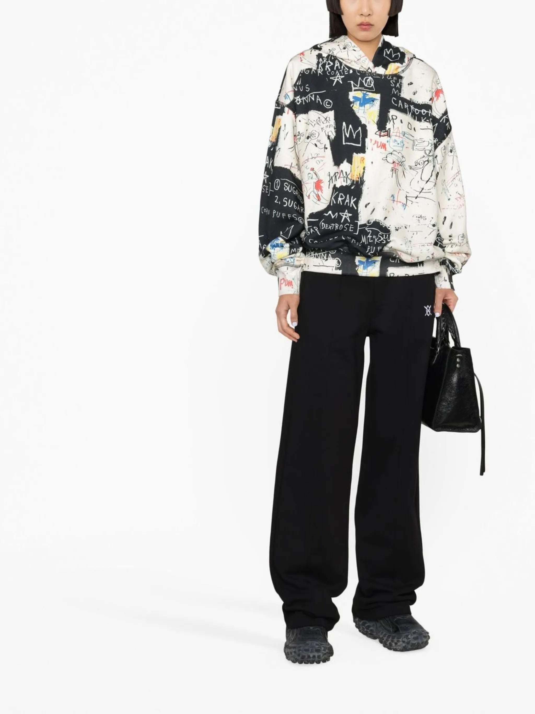 patchwork-design hoodie