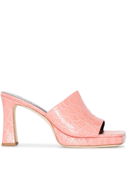 open-toe crocodile-effect sandals