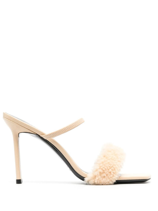 Ada 100mm shearling sandals