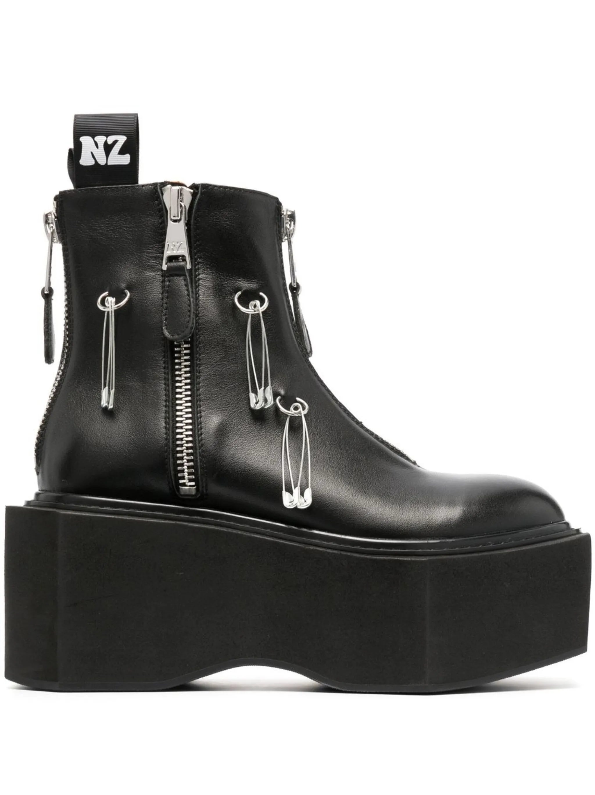 platform zipped 95mm boots