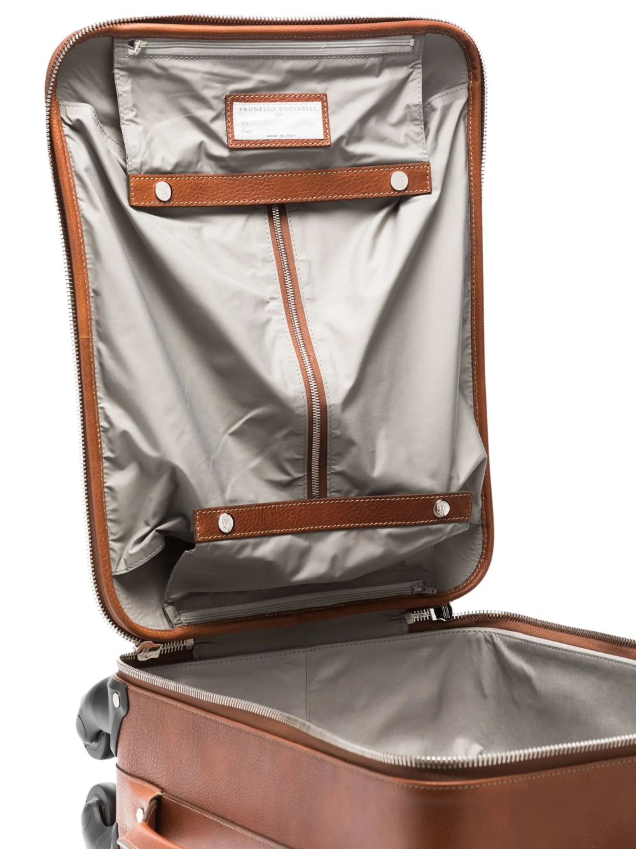 logo-embossed suitcase