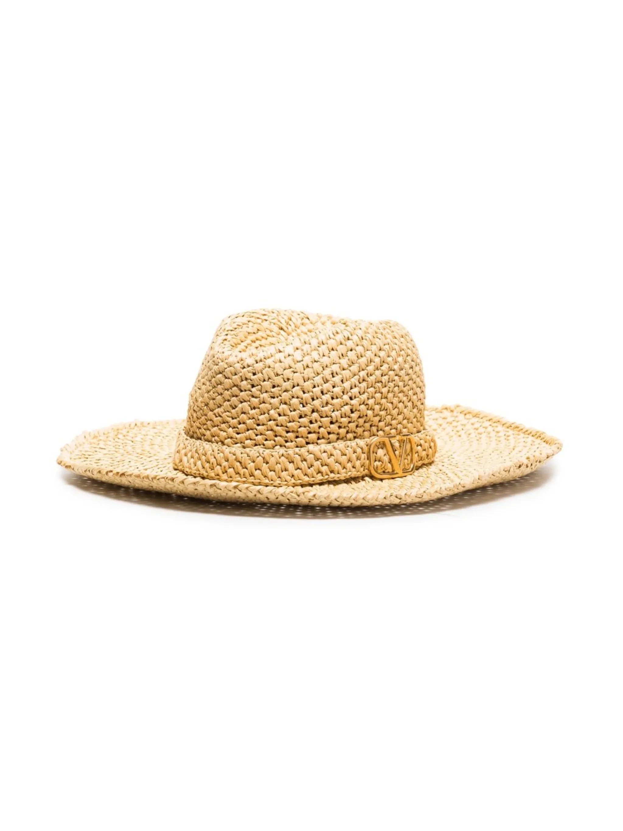 VLogo Signature raffia sun hat