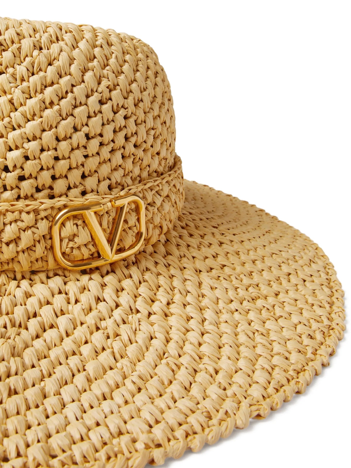 VLogo Signature raffia sun hat