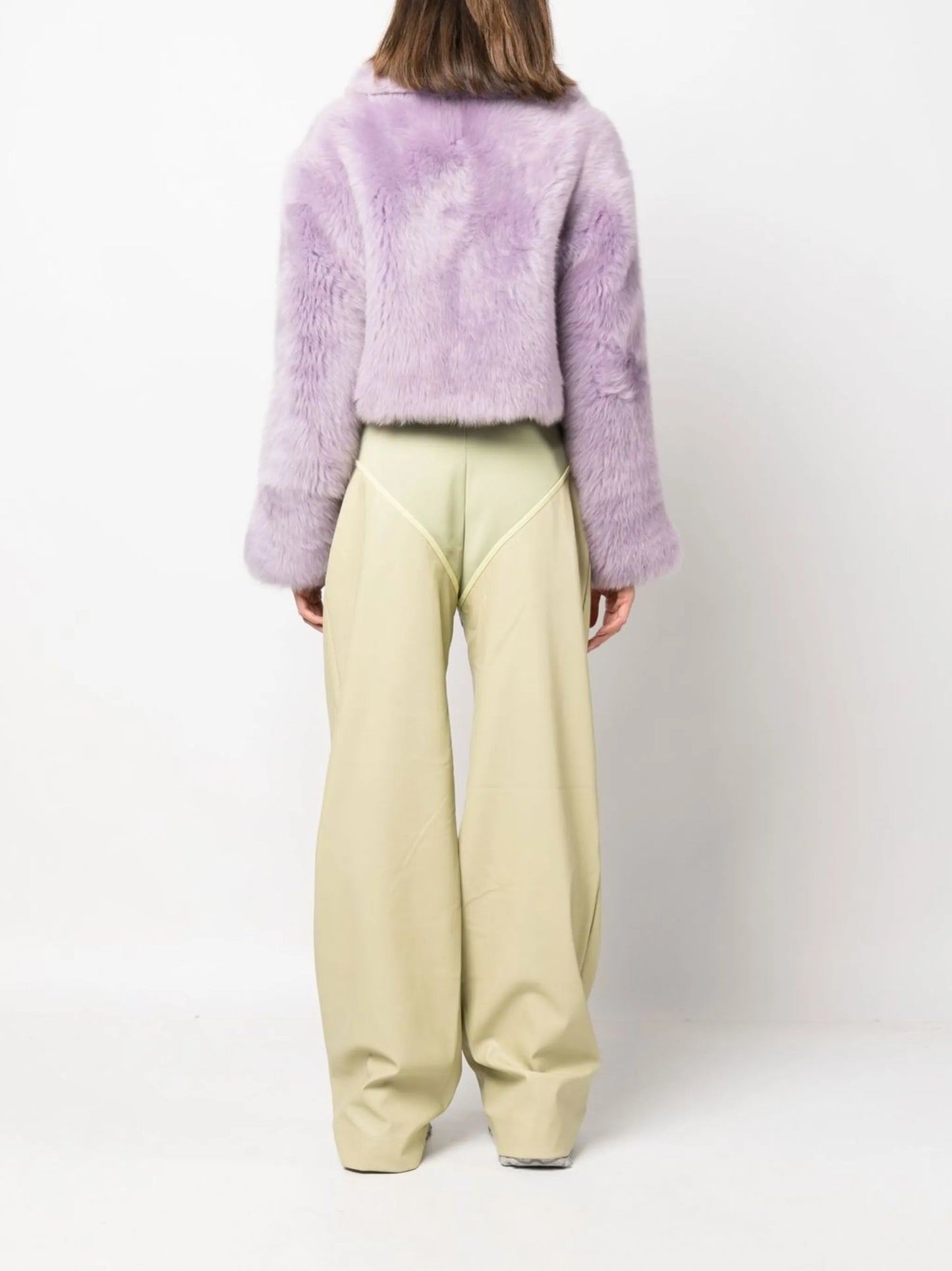Tilly spread-collar shearling jacket