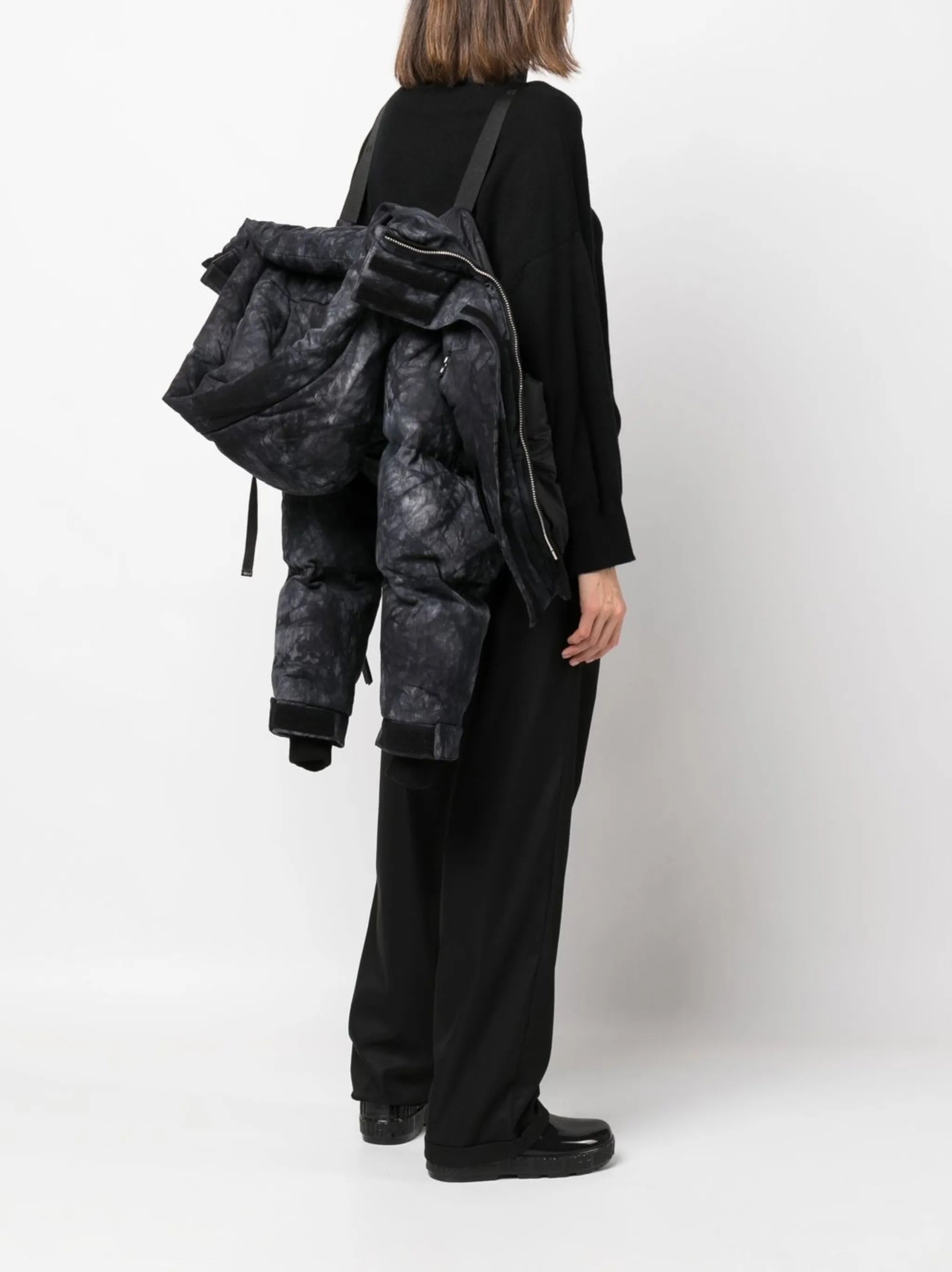 Willow faded-print cropped puffer jacket