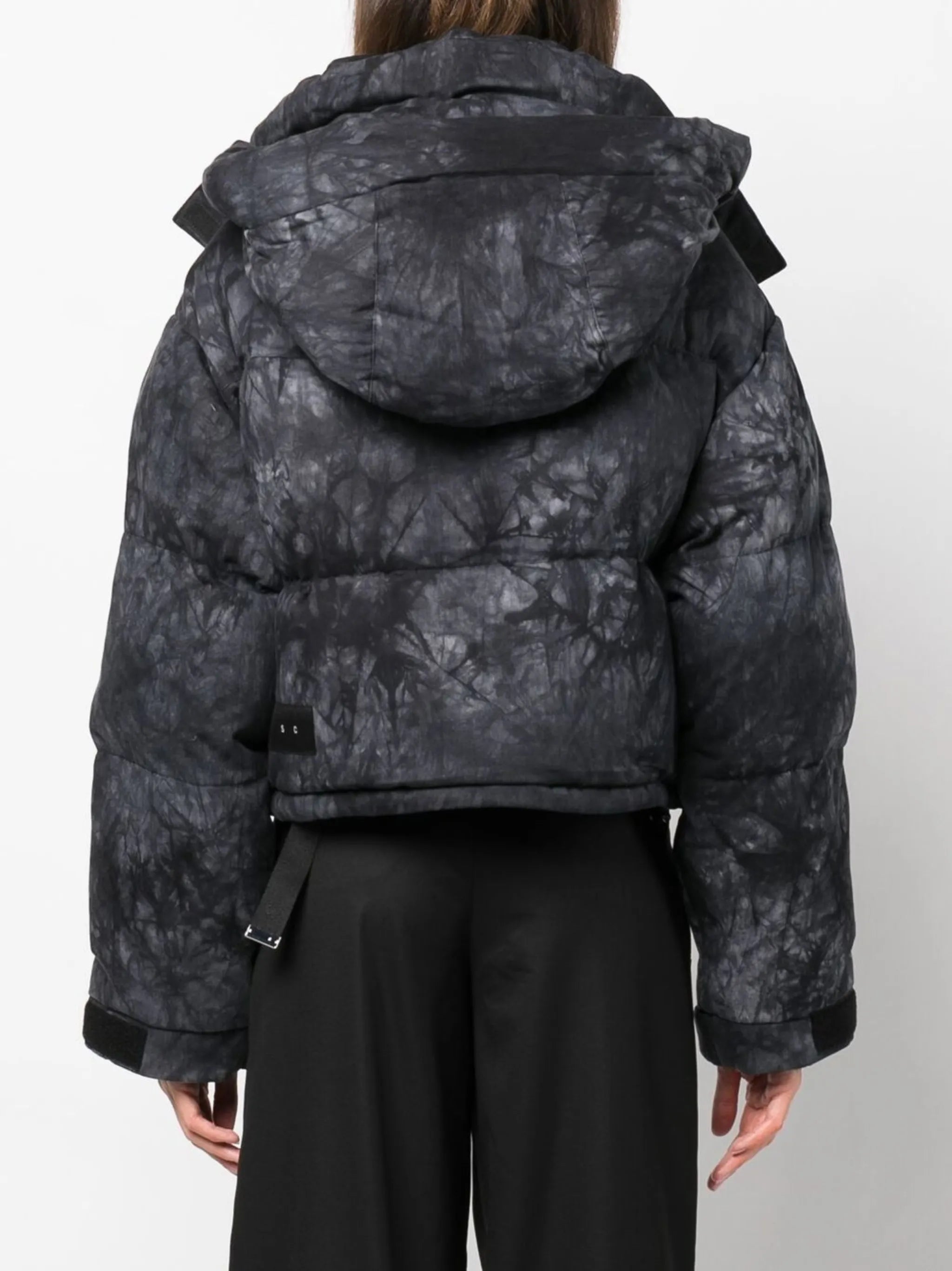 Willow faded-print cropped puffer jacket