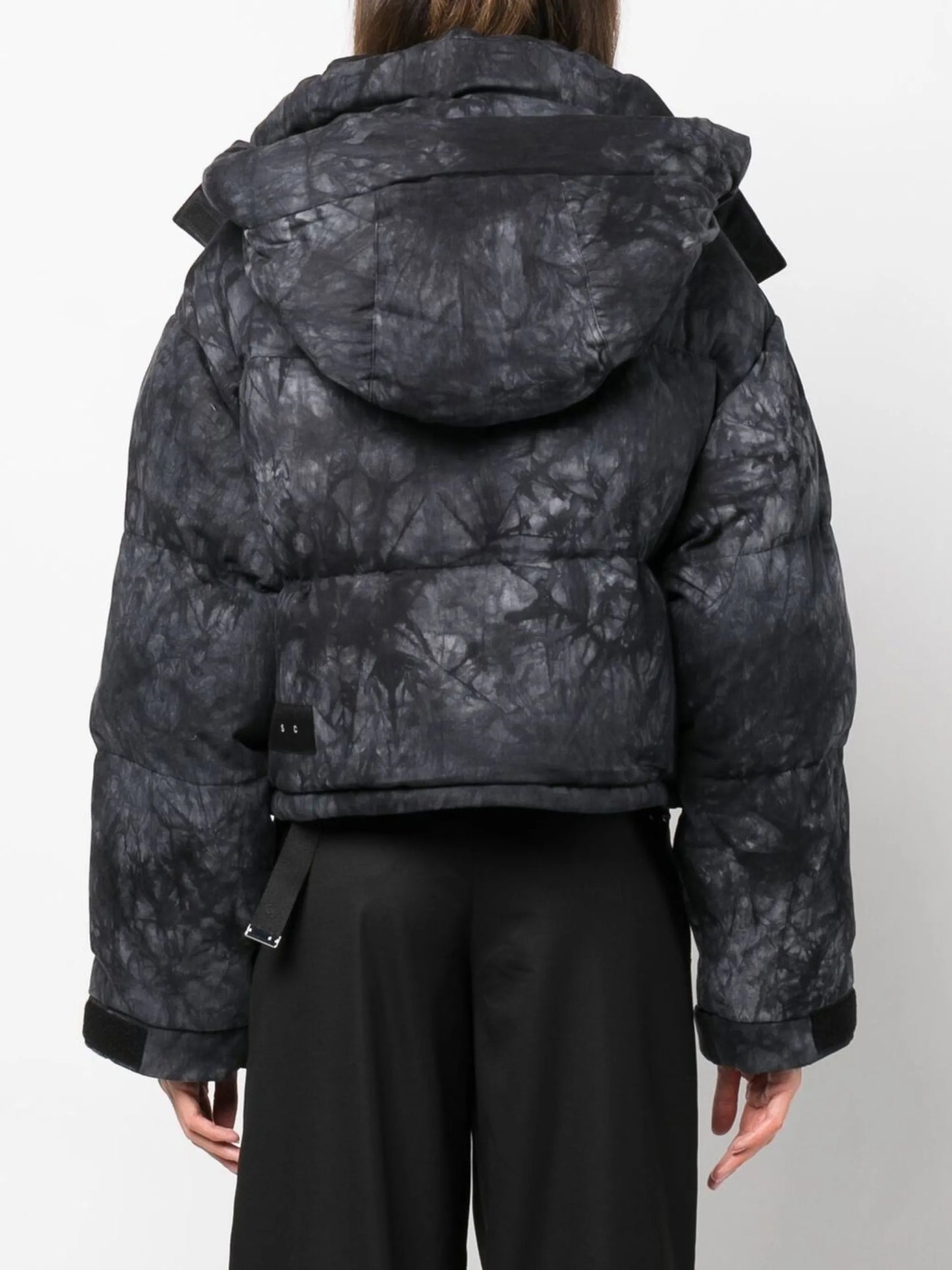 Willow faded-print cropped puffer jacket