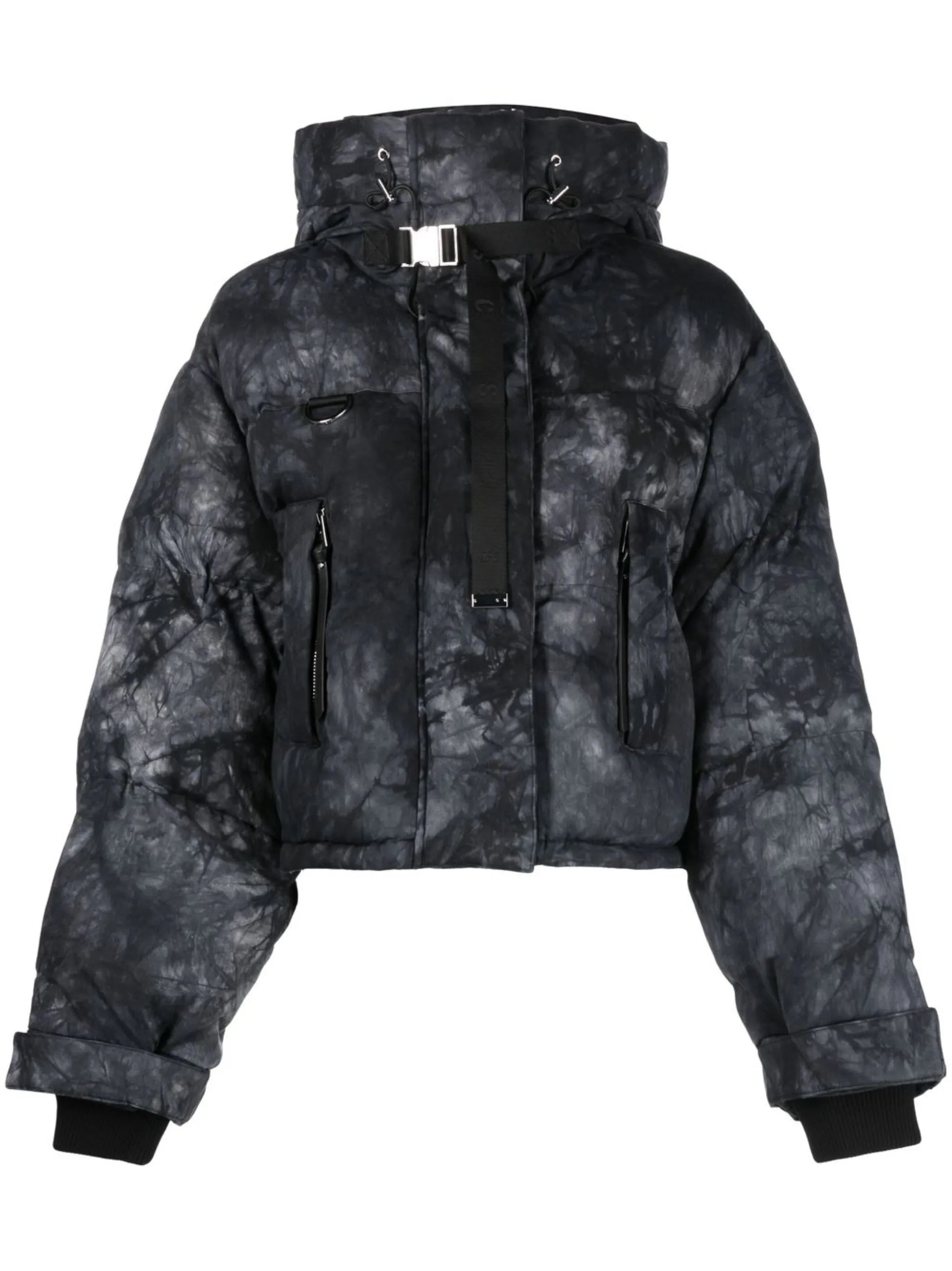 Willow faded-print cropped puffer jacket