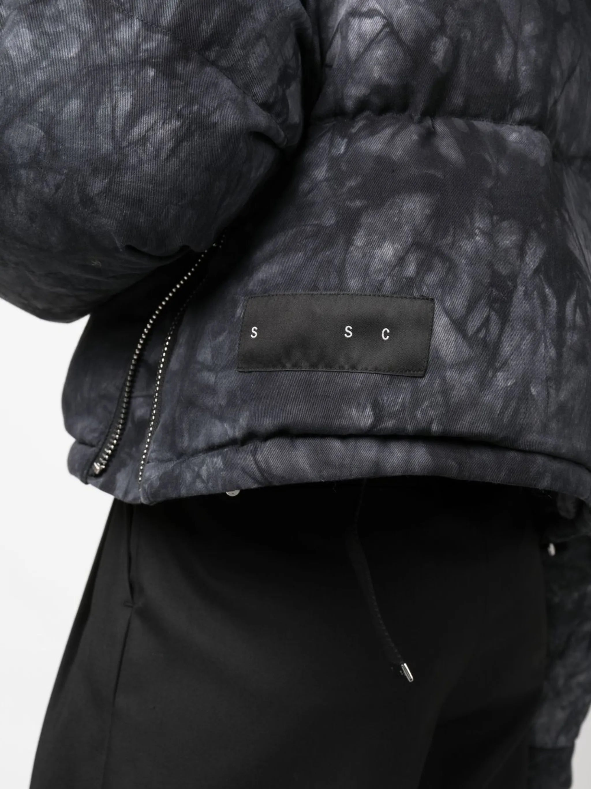 Willow faded-print cropped puffer jacket