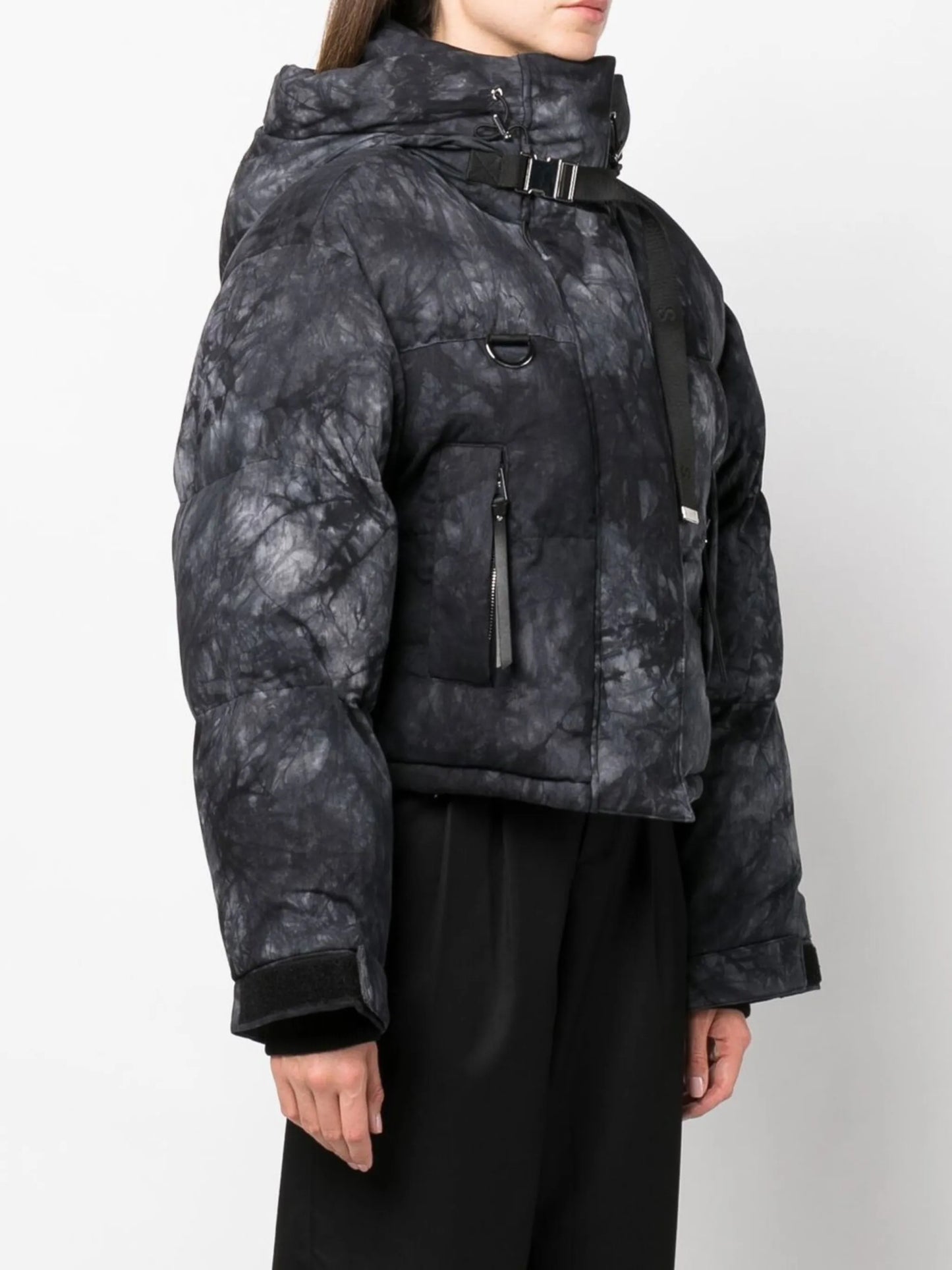 Willow faded-print cropped puffer jacket