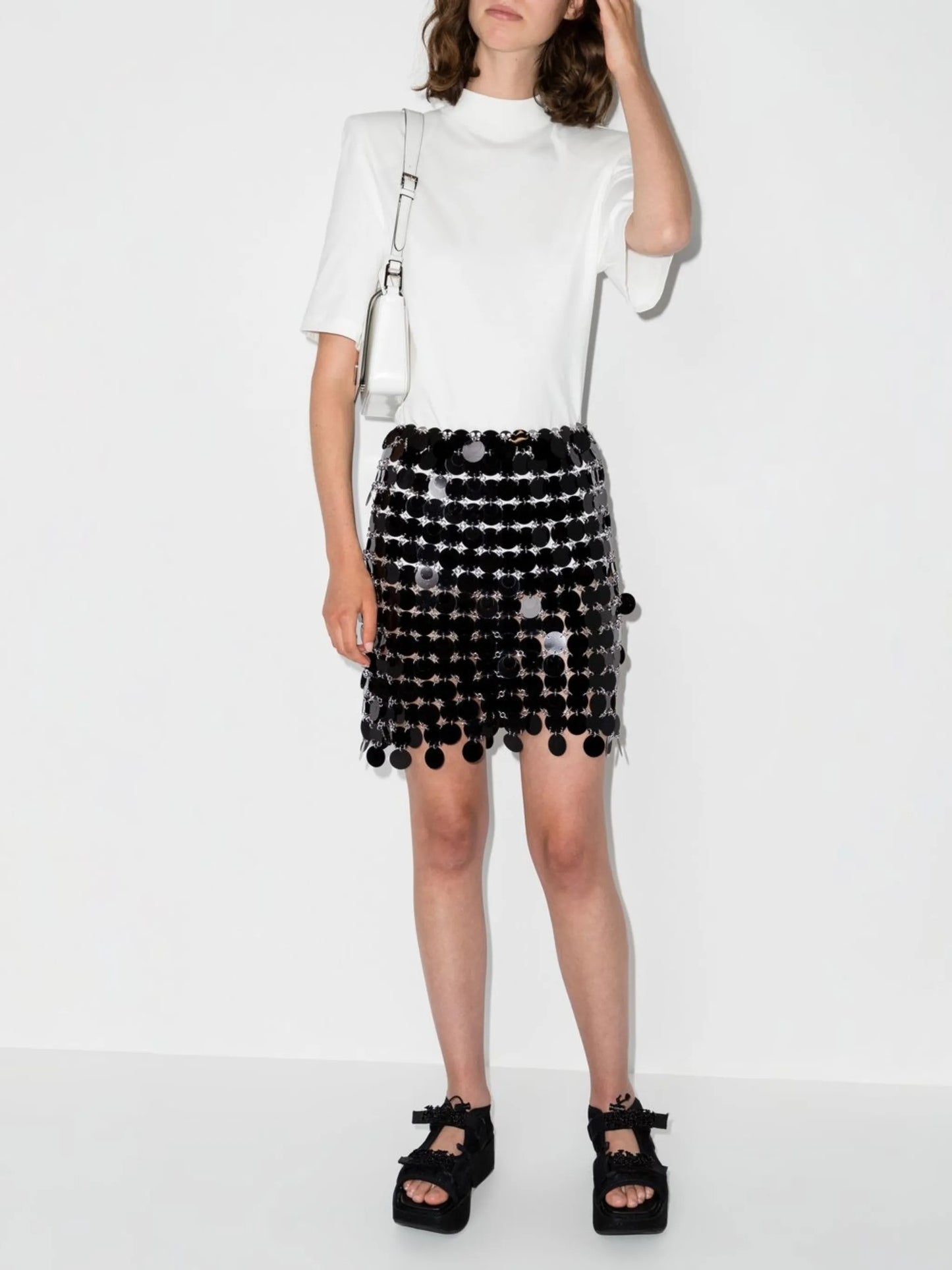 sequin embellished mini skirt