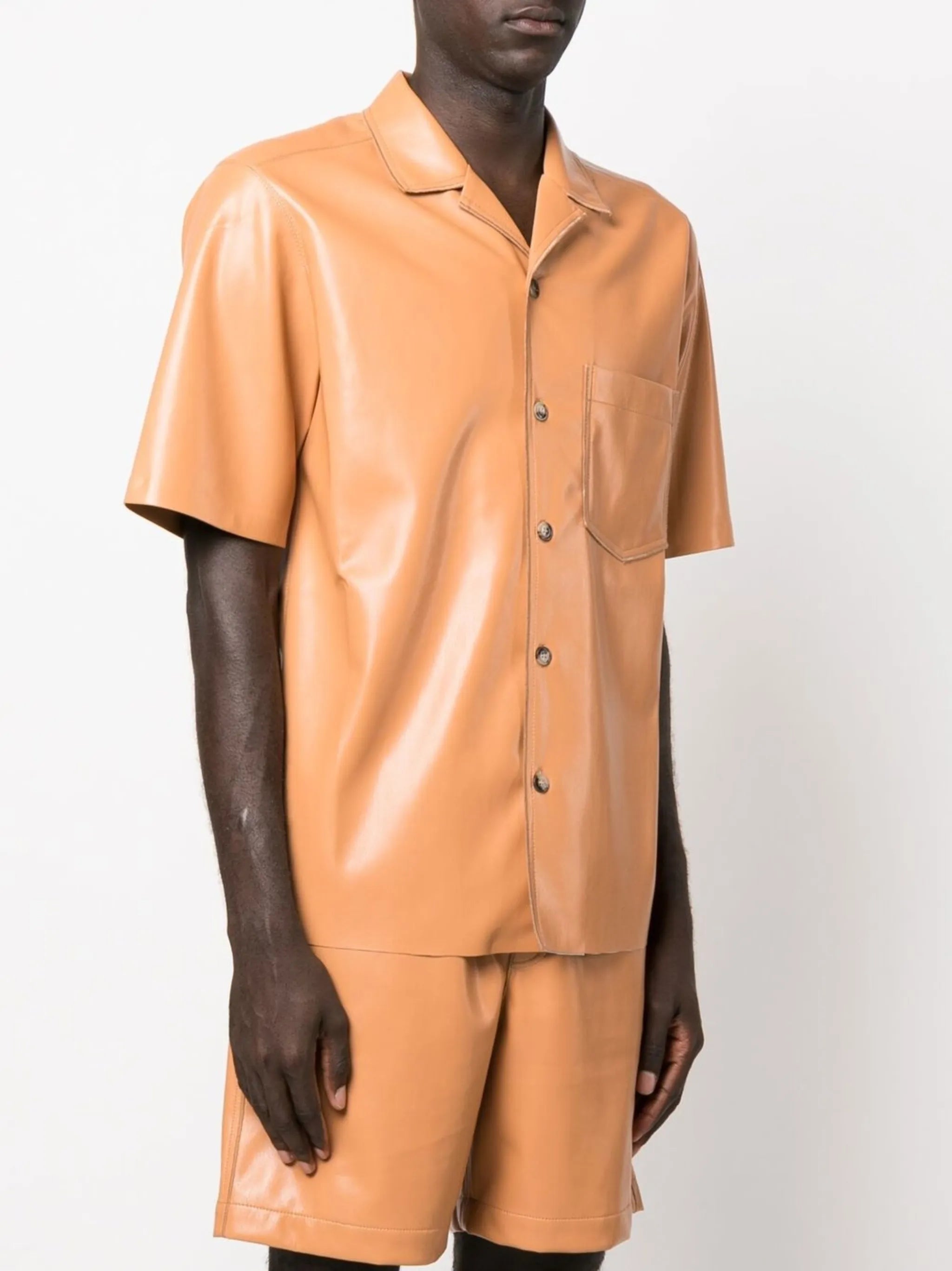 Osmo faux-leather shirt