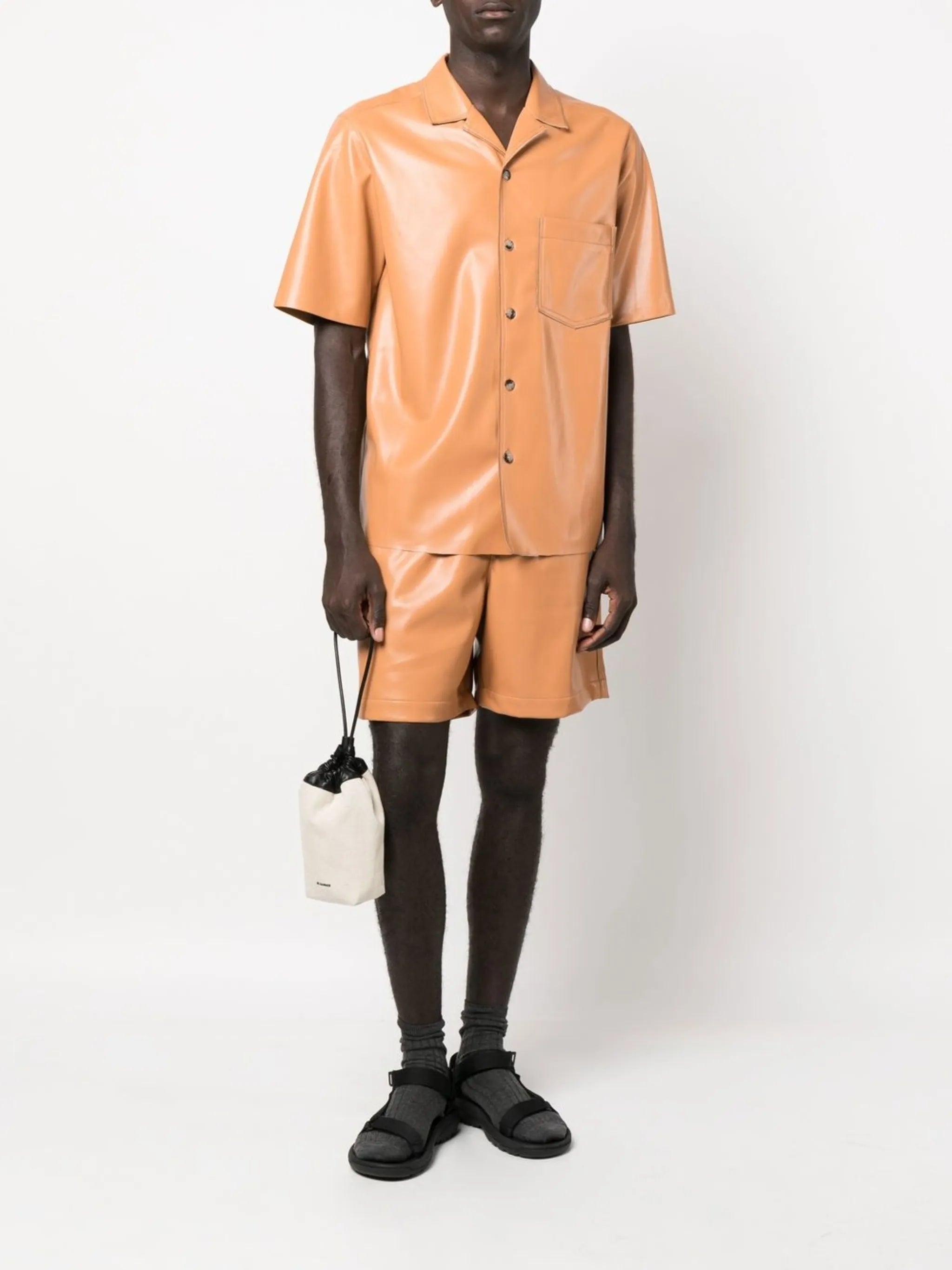 Osmo faux-leather shirt