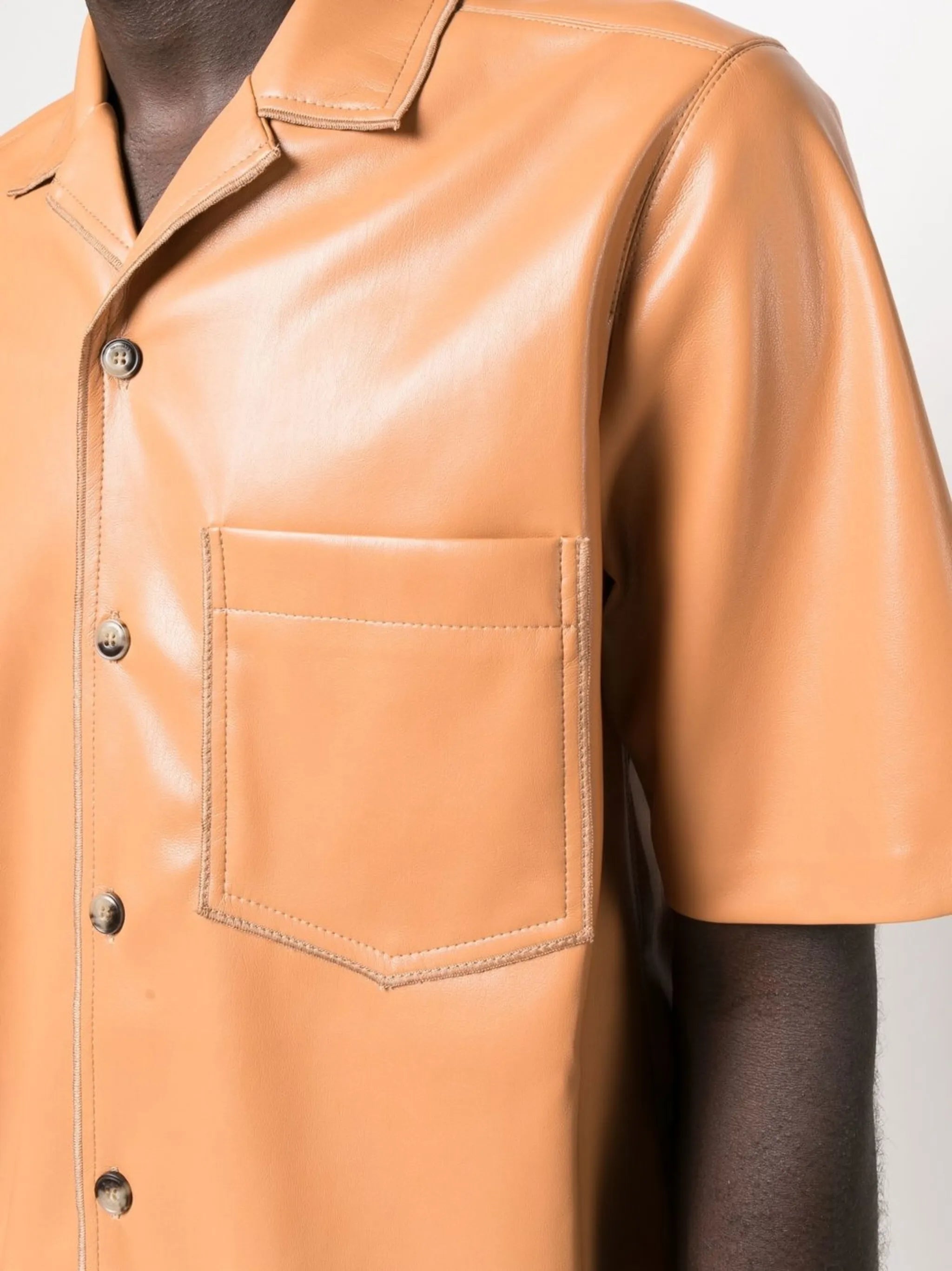Osmo faux-leather shirt