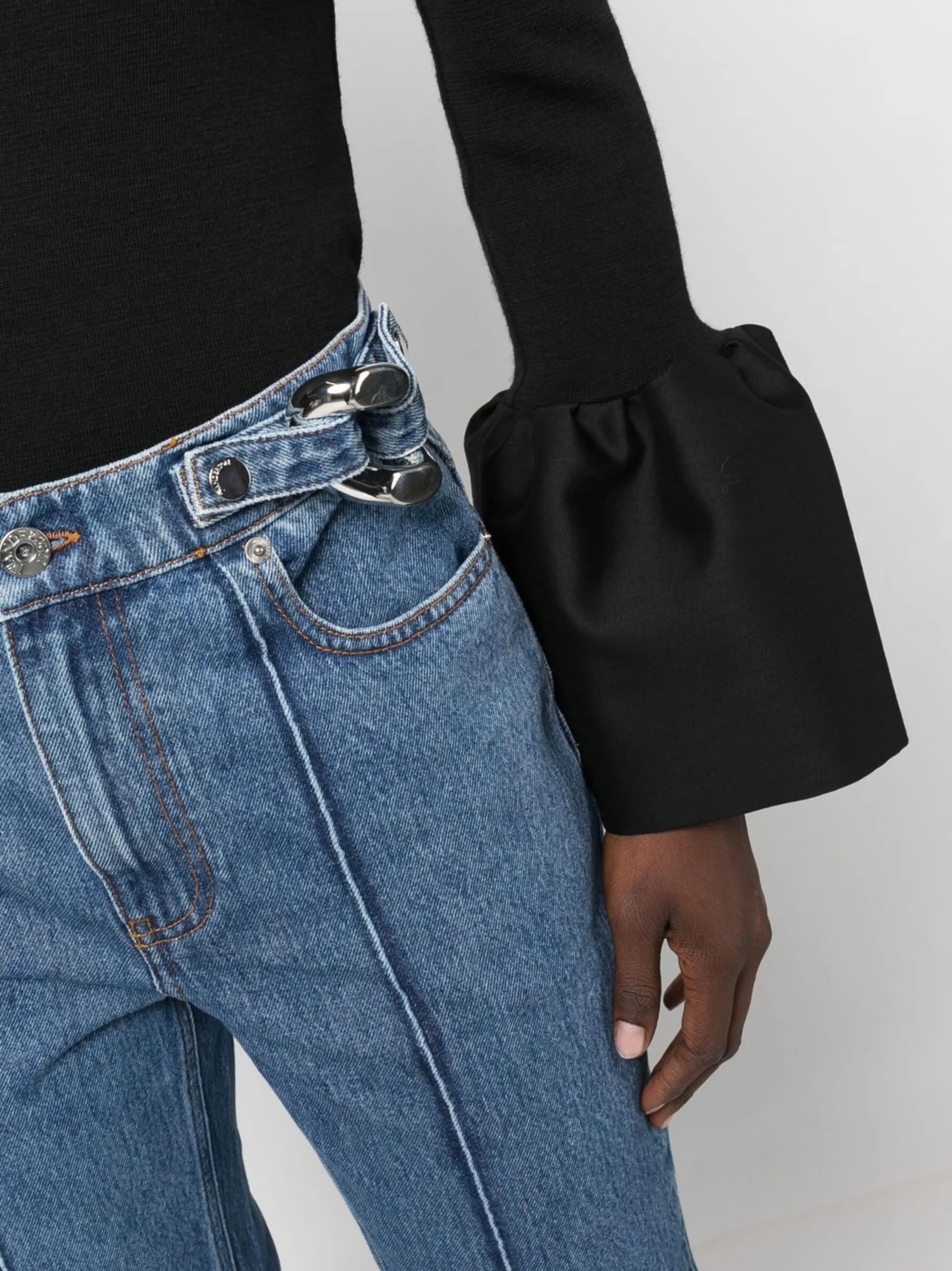 chain-detail straight-leg jeans