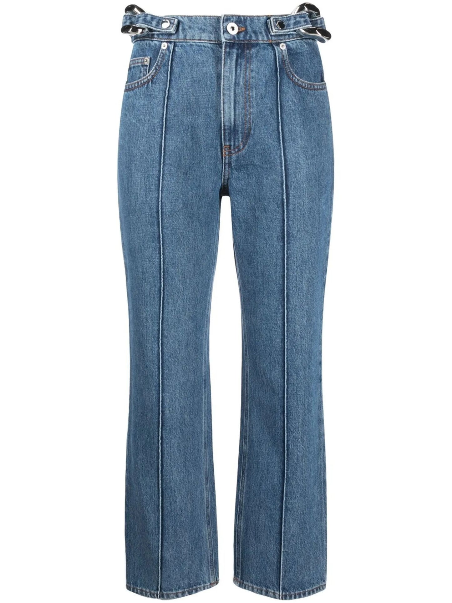 chain-detail straight-leg jeans