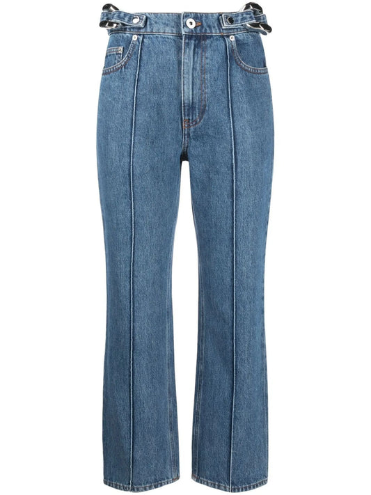 chain-detail straight-leg jeans