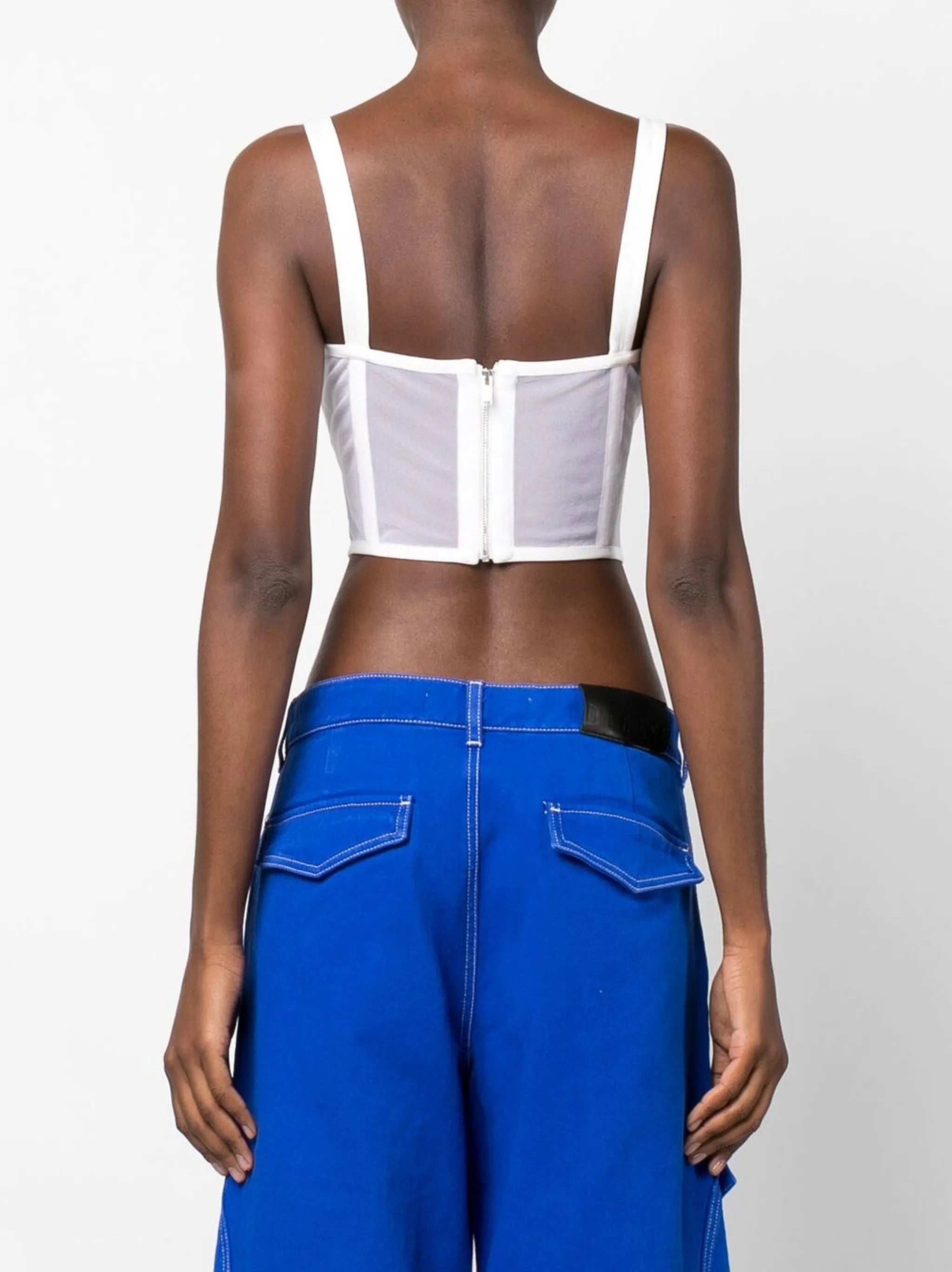 graphic-print corset top