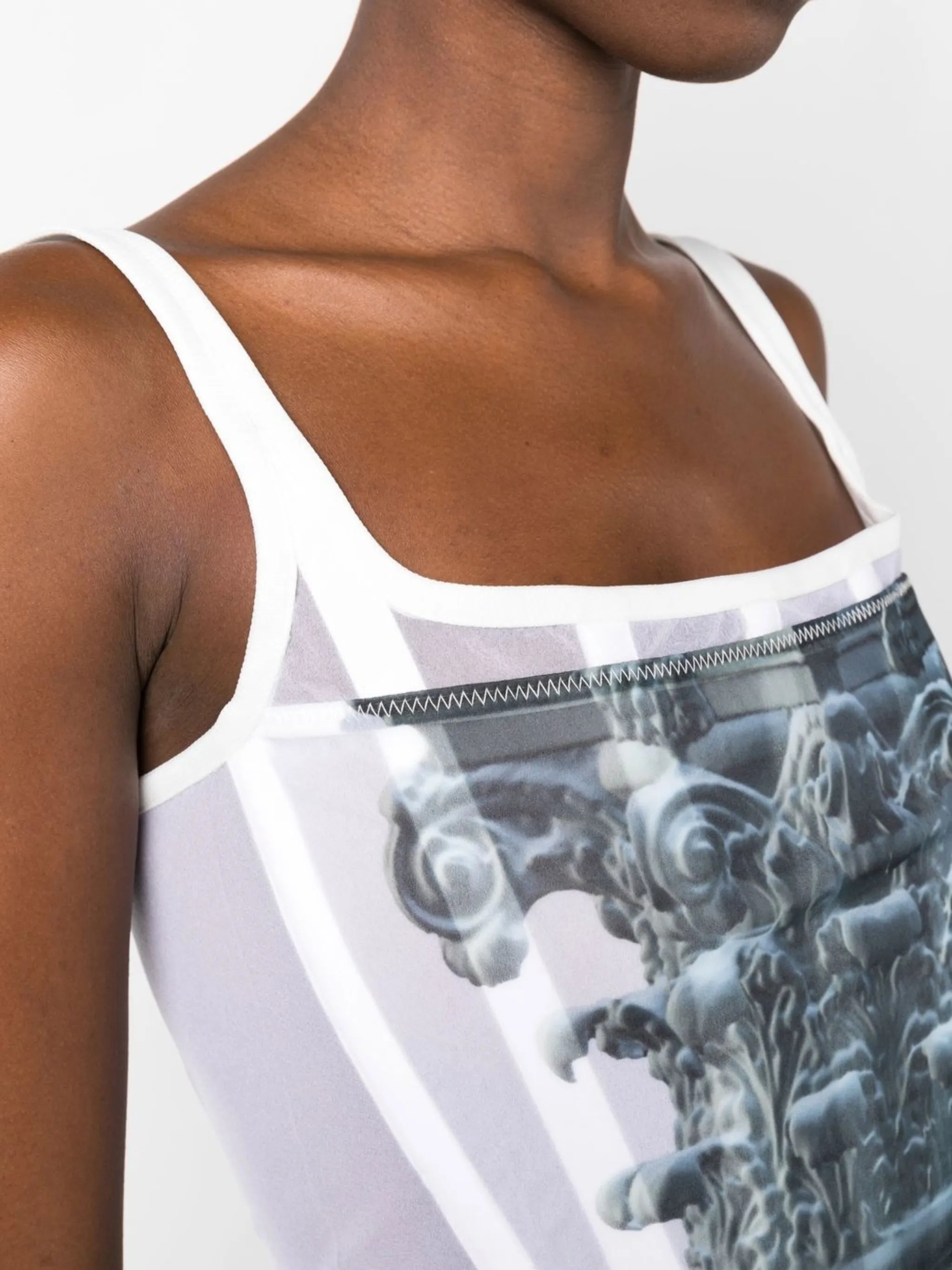graphic-print corset top