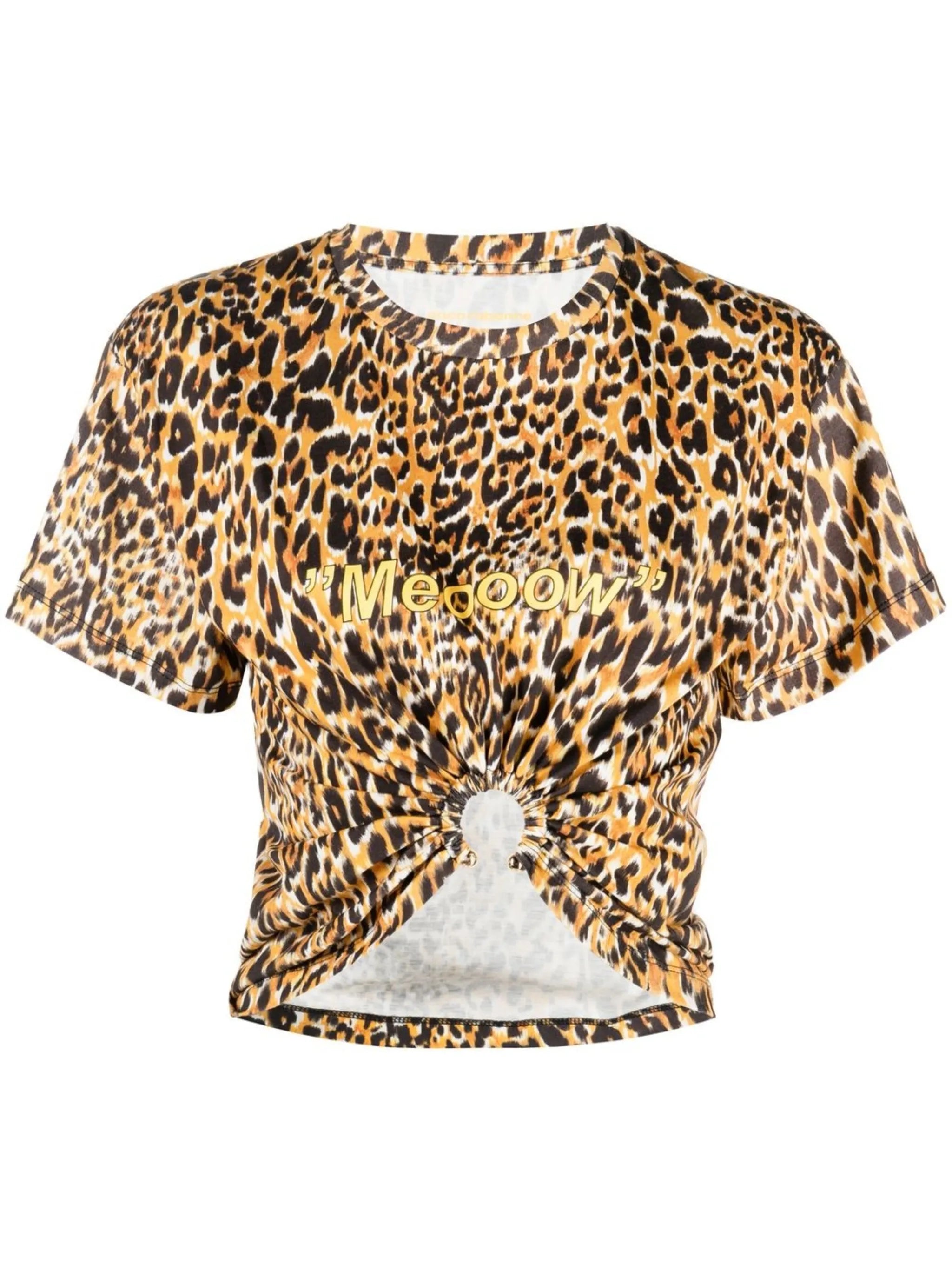 leopard-print cropped top