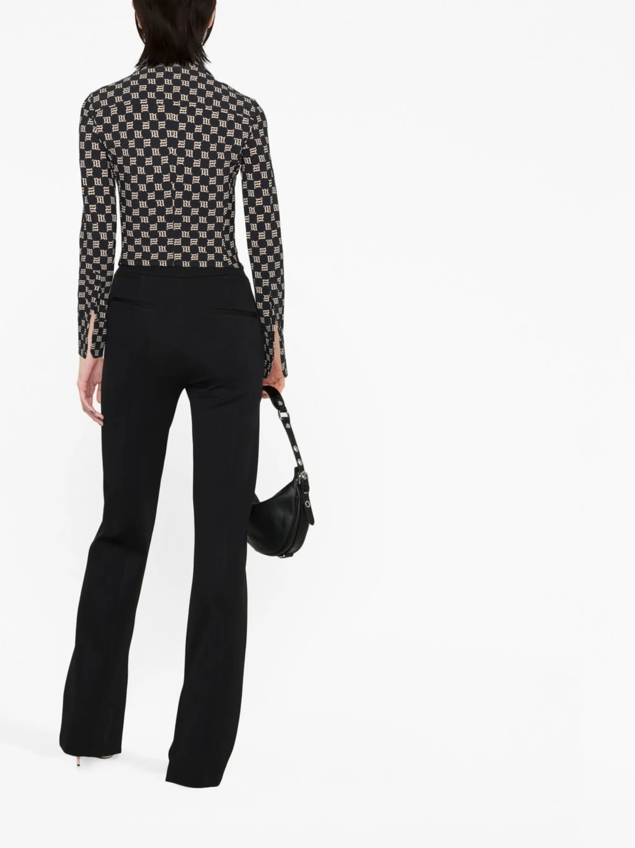 monogram zipped fitted jacket