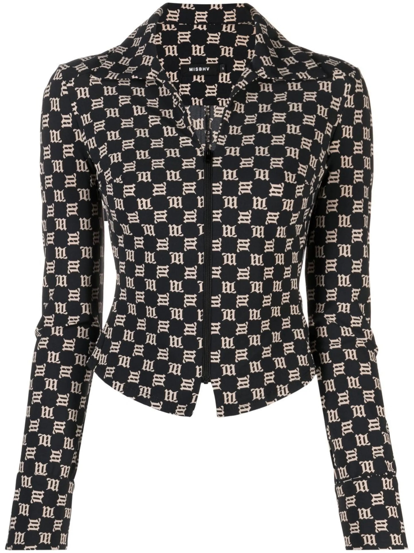 monogram zipped fitted jacket