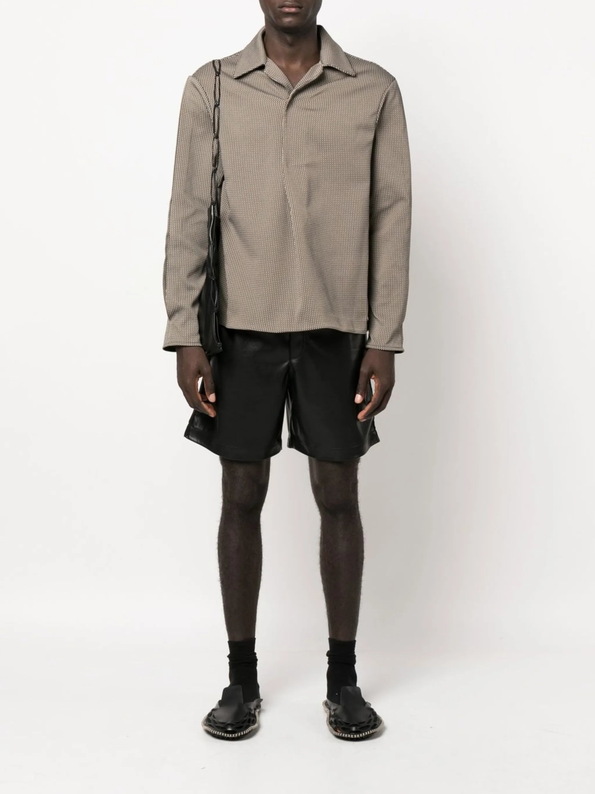 Doxxi vegan leather bermuda shorts