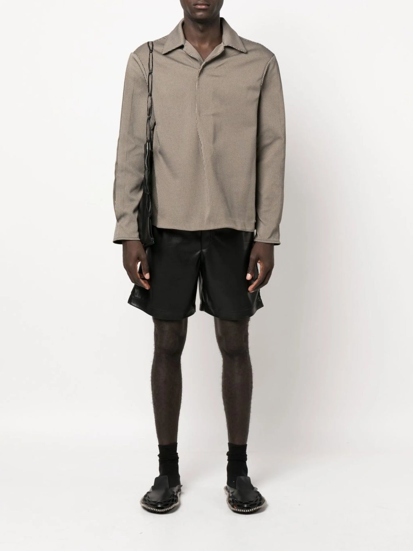 Doxxi vegan leather bermuda shorts