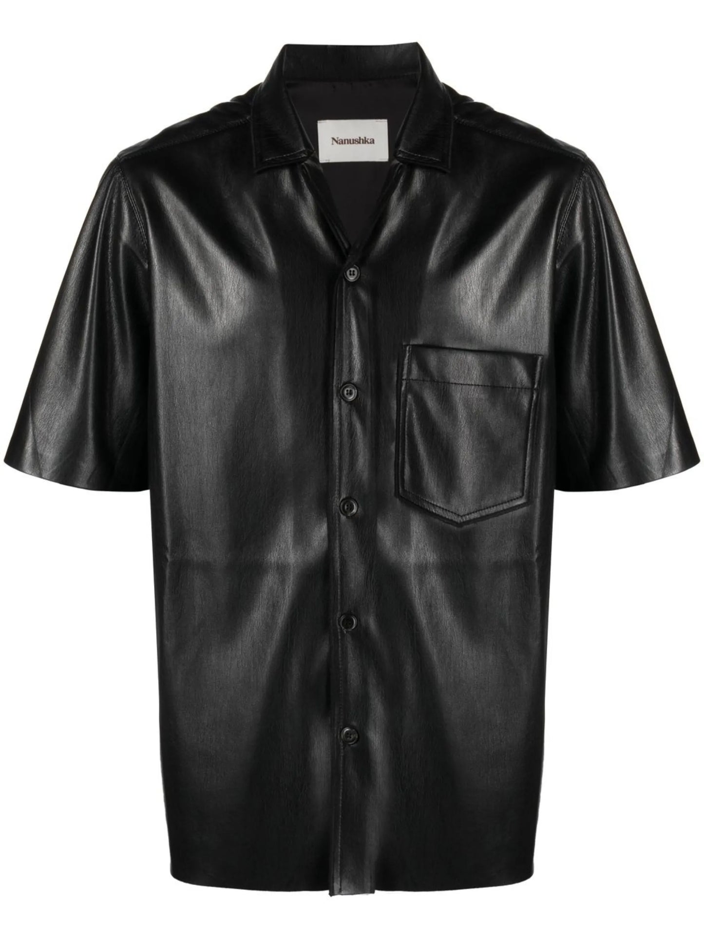 Camp faux-leather shirt