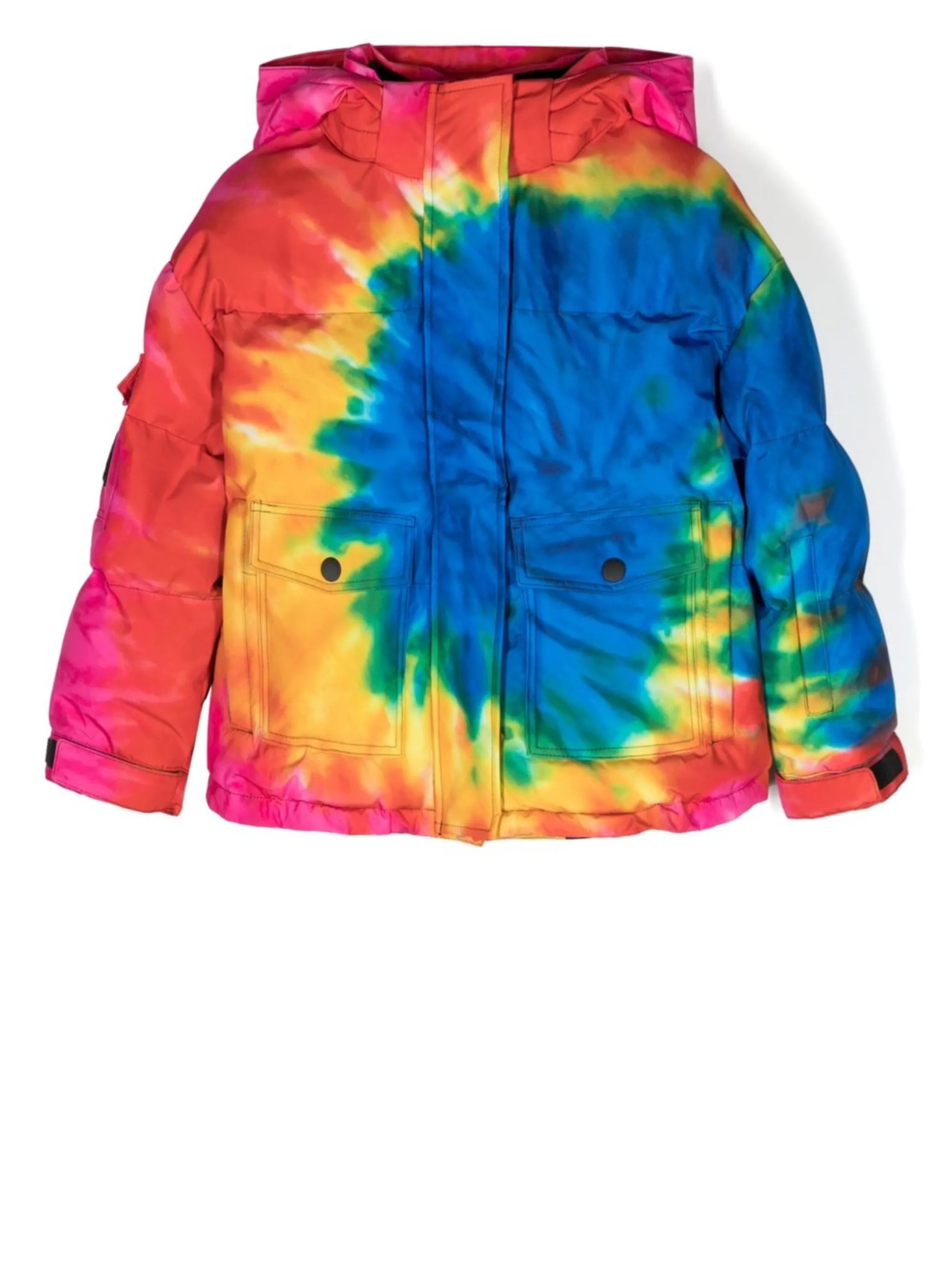tie-dye print hooded jacket
