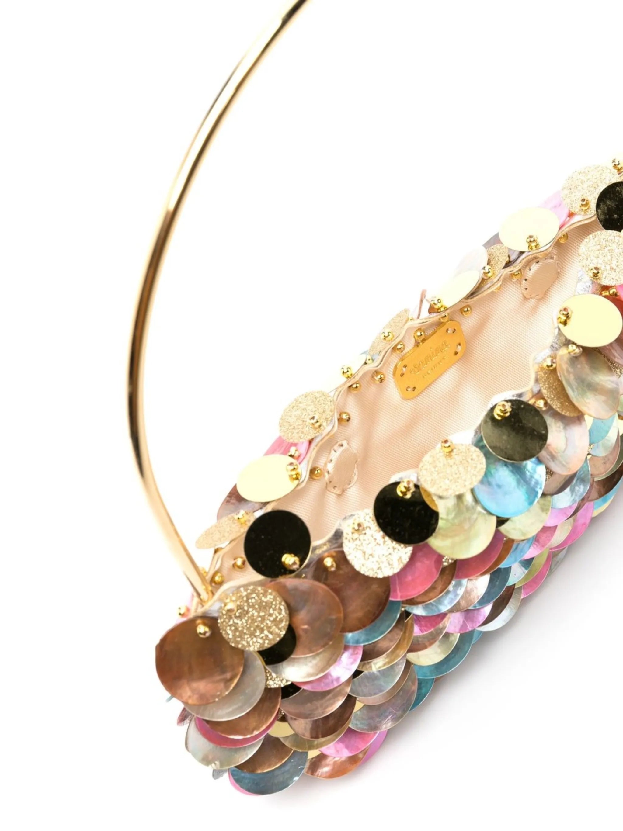 colour-block disc-detail bag