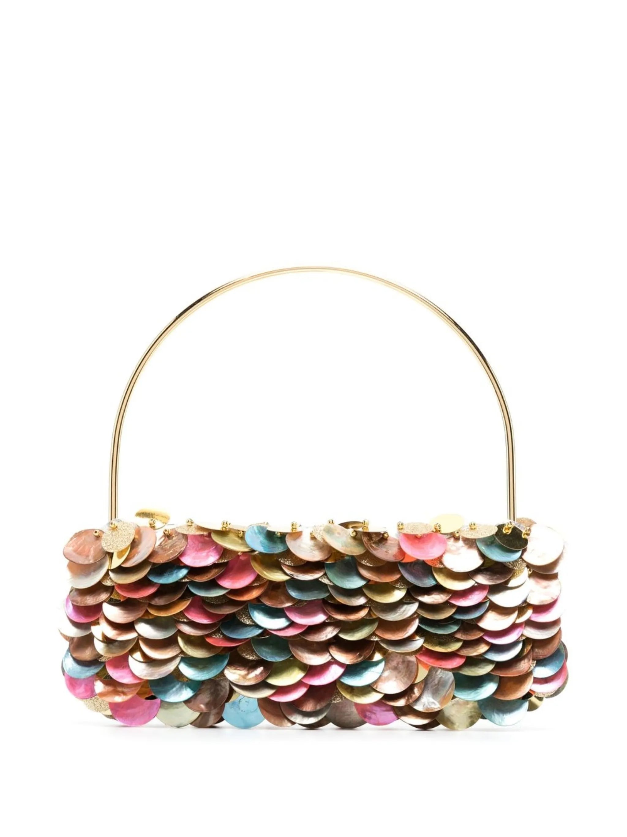 colour-block disc-detail bag