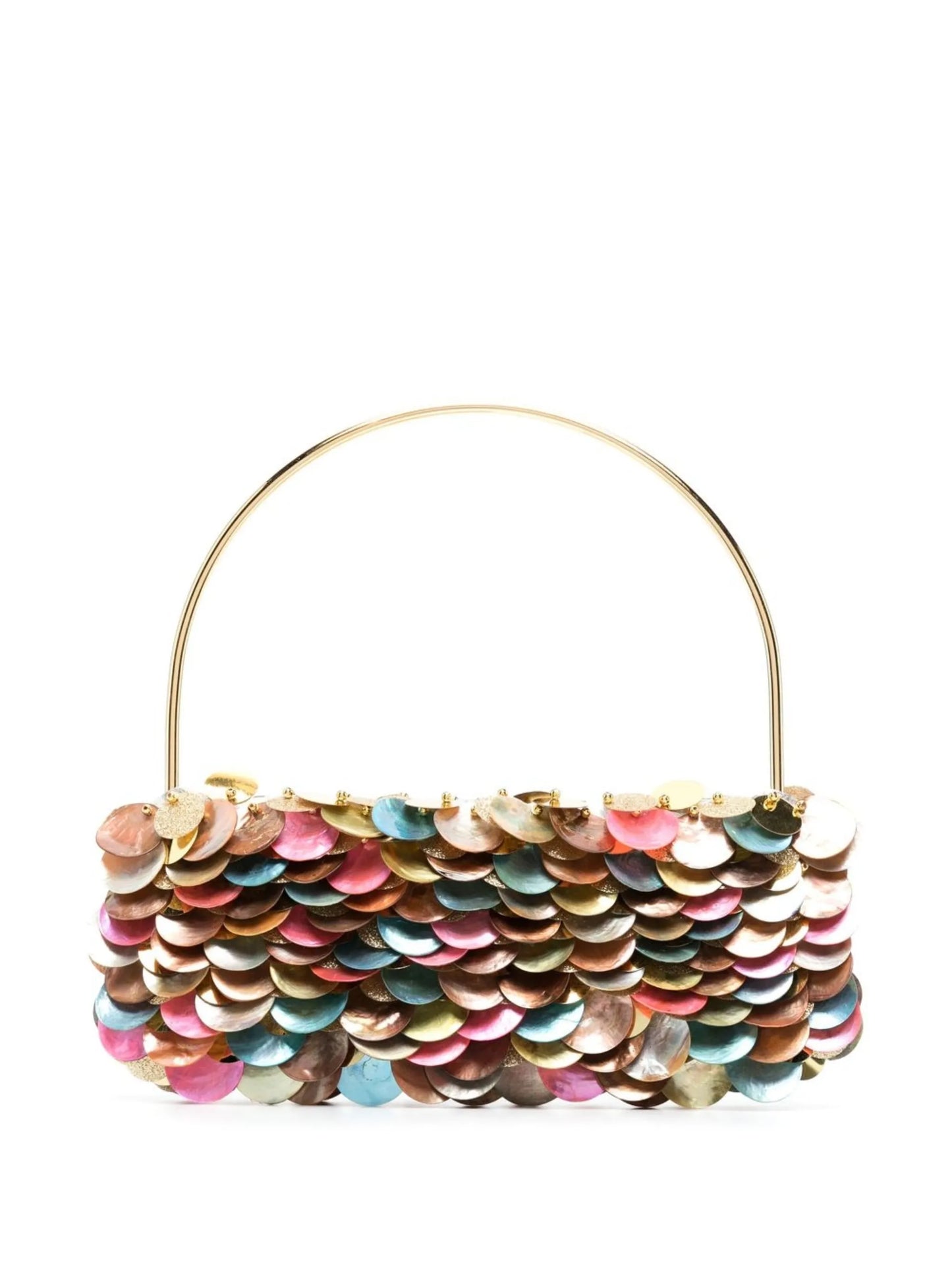 colour-block disc-detail bag
