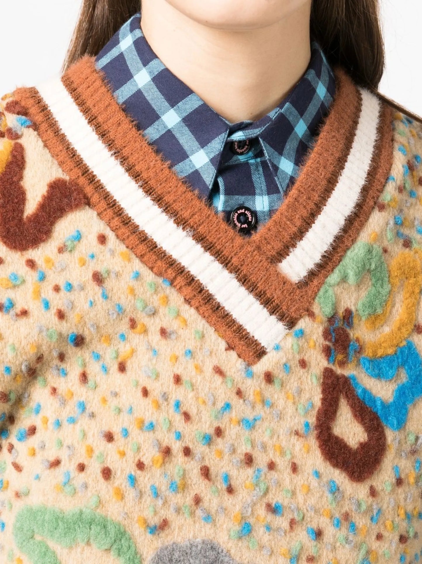 floral-embroidered sweater vest