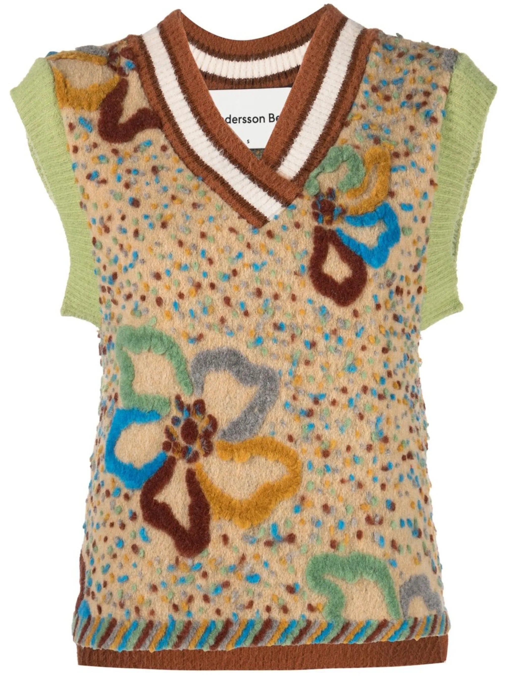 floral-embroidered sweater vest